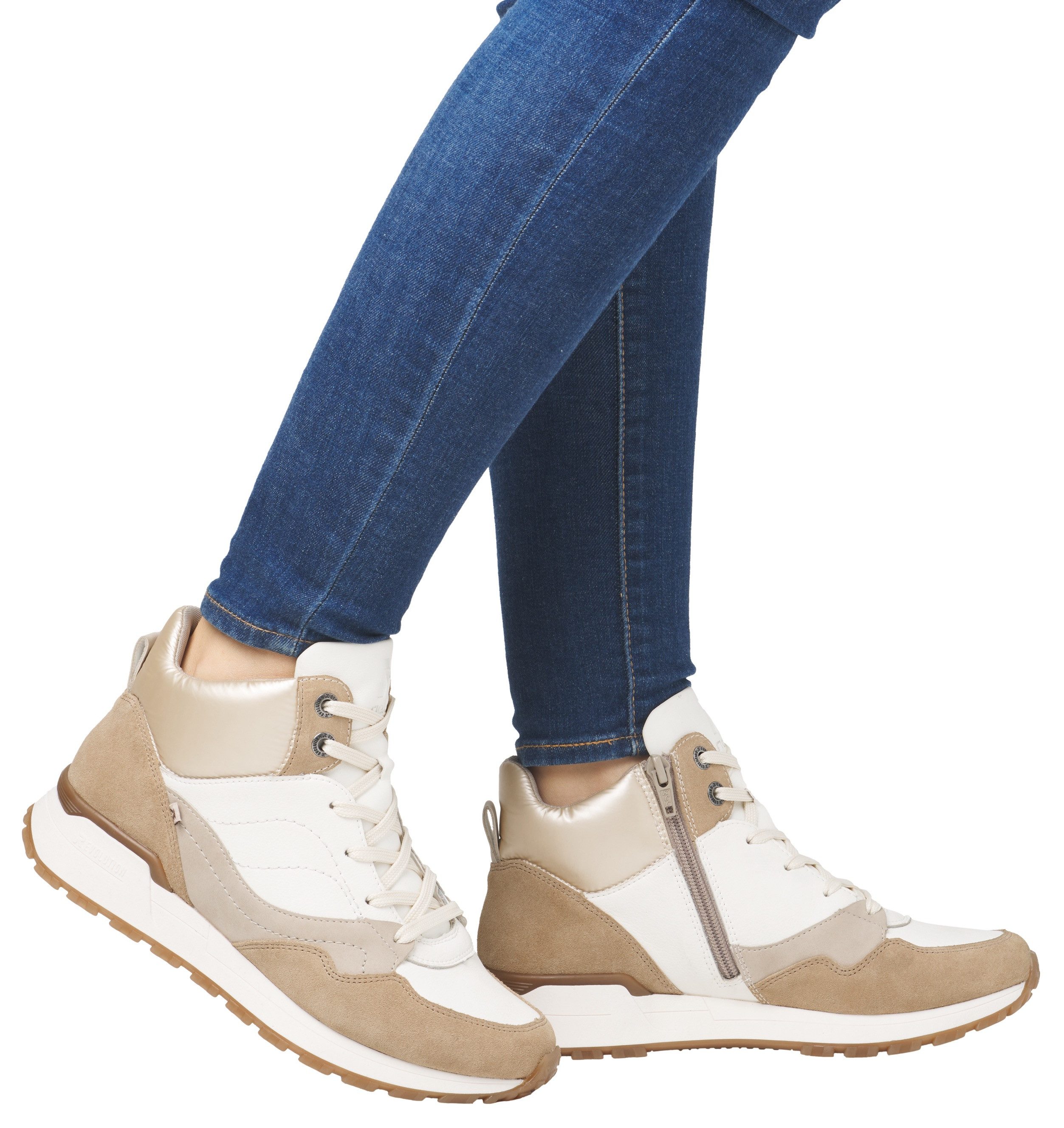 Rieker EVOLUTION Sneakers freizeitschoen high top sneaker veterschoenen met schachtvering