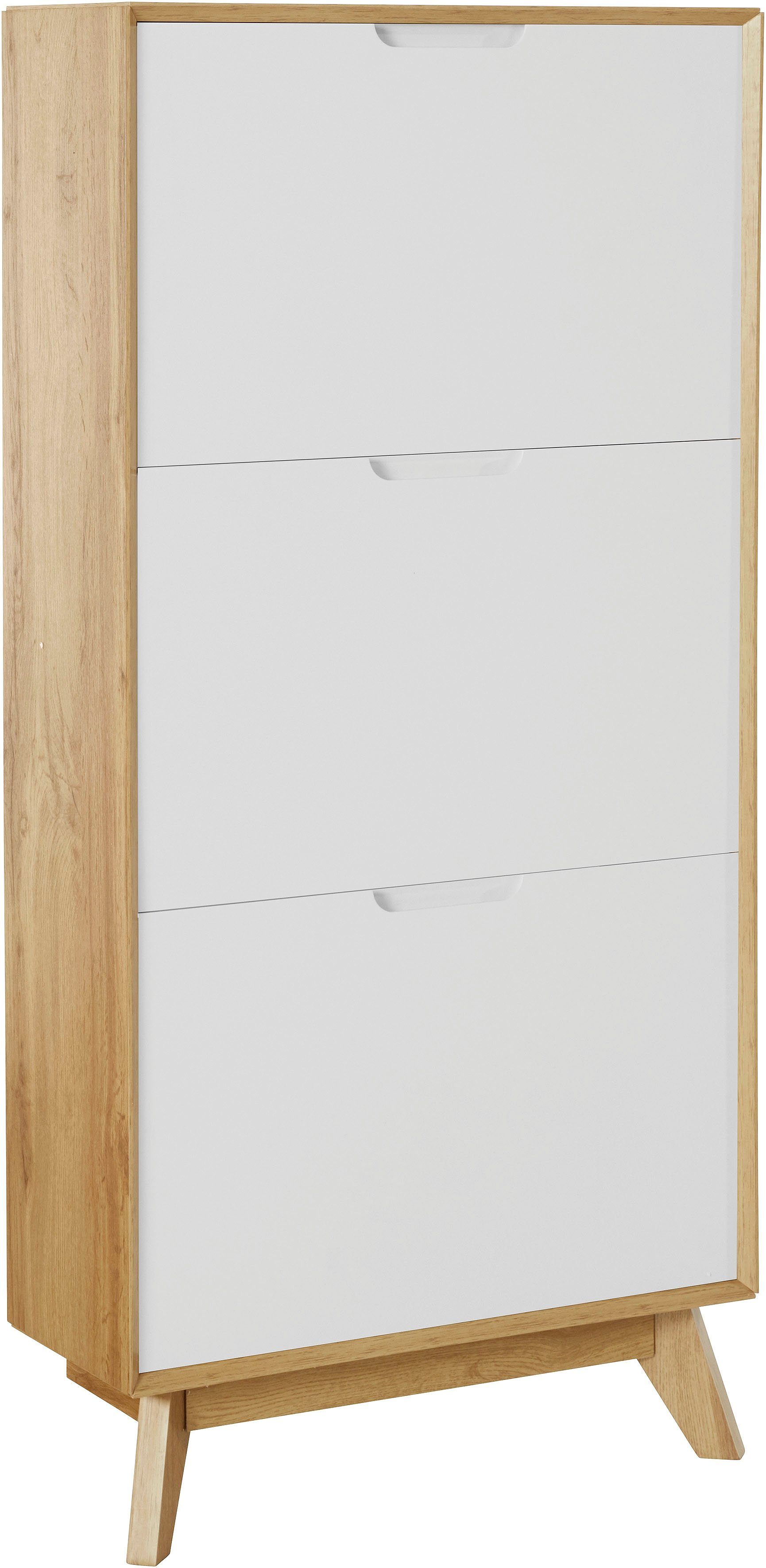andas Schoenenkast Pandrup met 3 kleppen, ca. 5 paar schoenen per klep, hoogte 125 cm