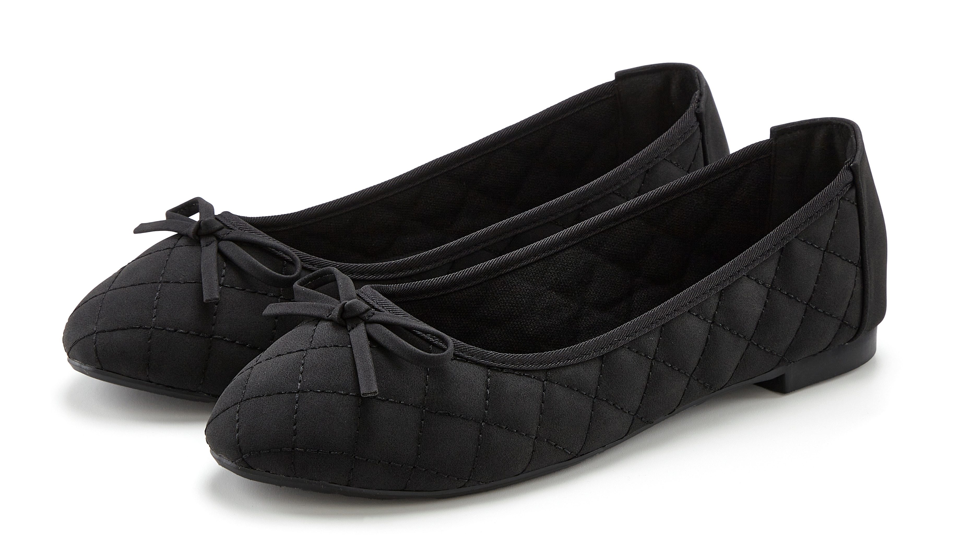 Lascana Ballerina's met strikapplicatie vegan dames klassieke ballerina's maat 36 zwart