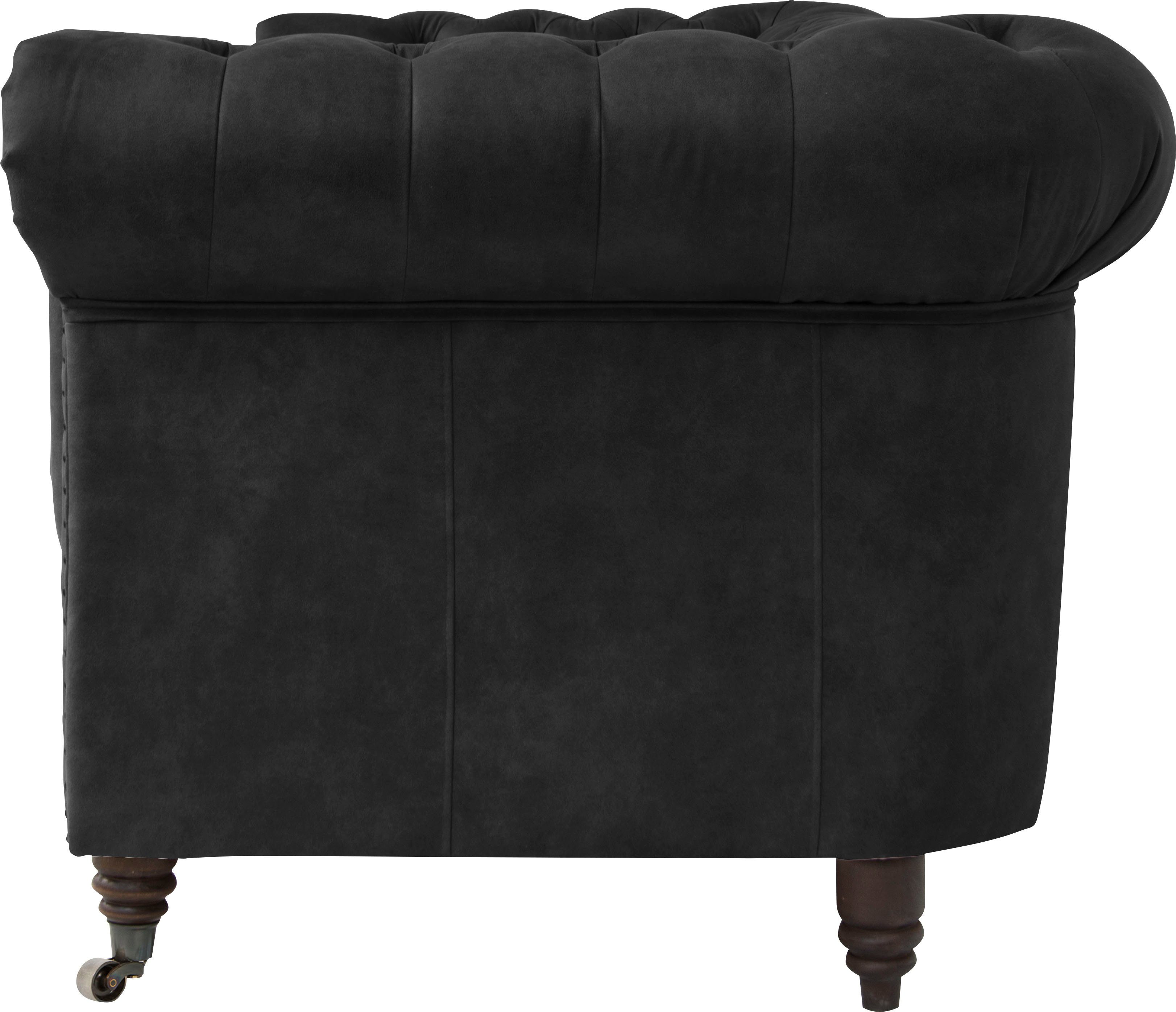 Home affaire Chesterfield-bank Aarburg luxueuze capitonnage en siernagels in chesterfield-design