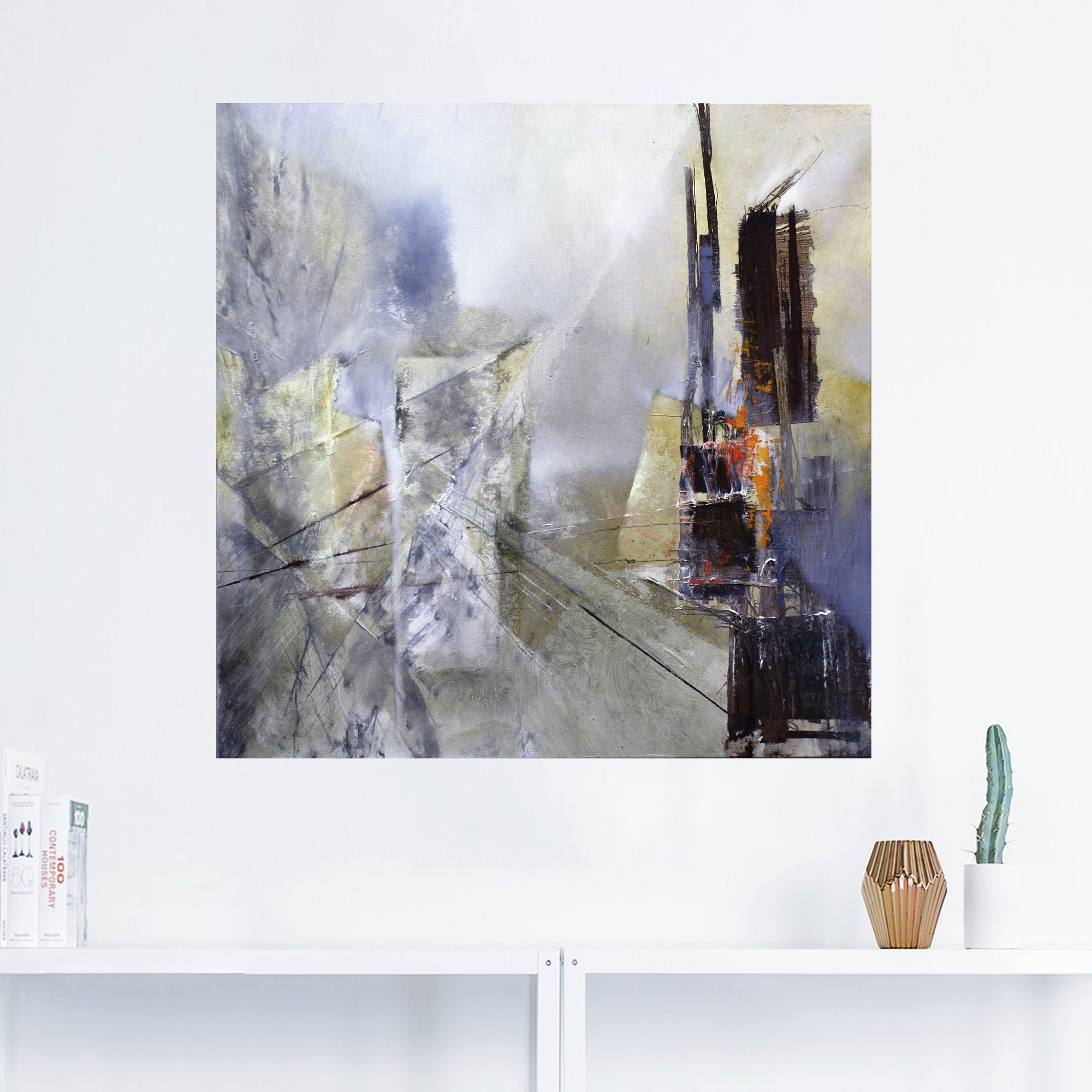 Artland Artprint Abstracte compositie in wit als poster, muursticker in verschillende maten
