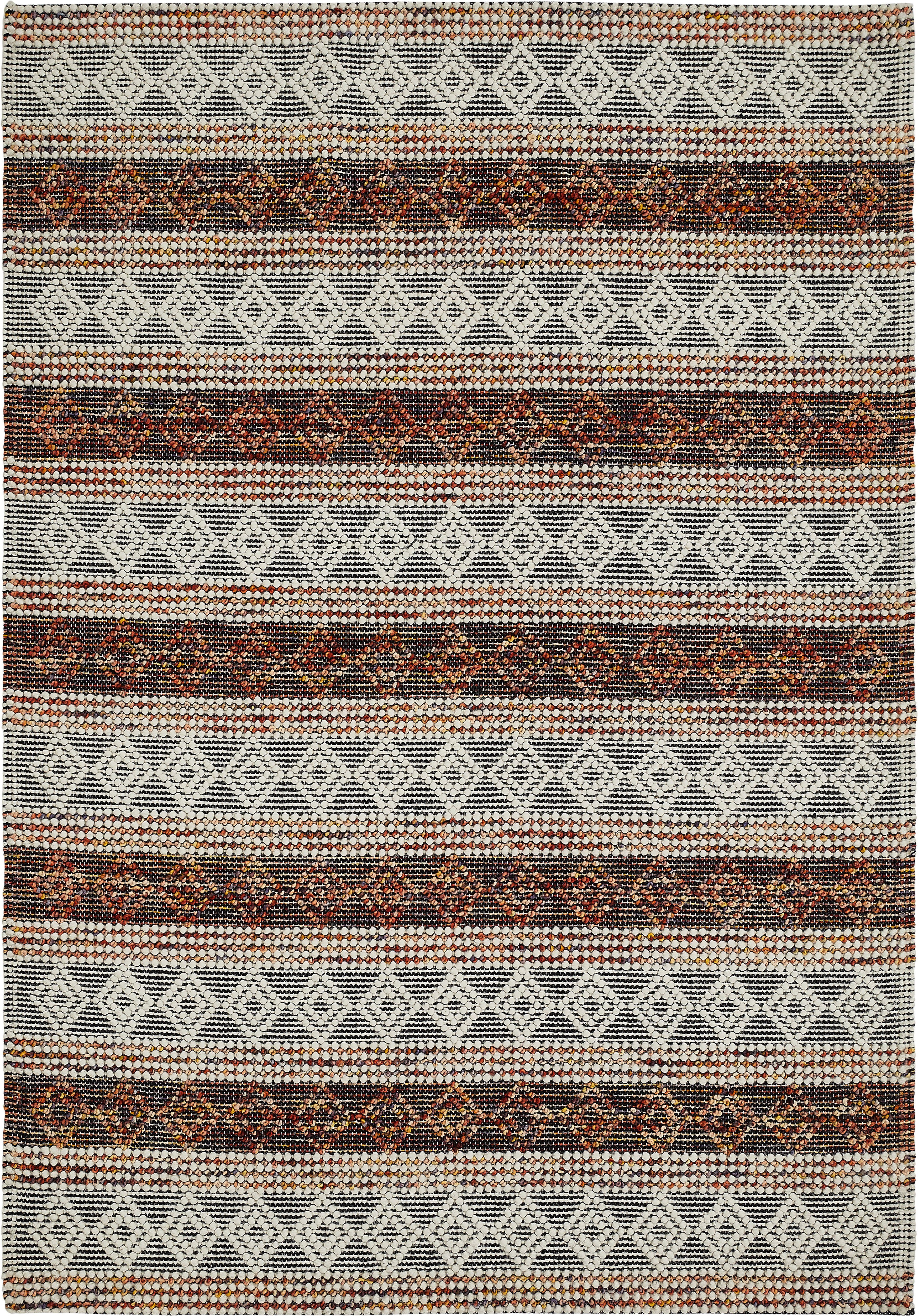 LUXOR living Wollen kleed Aalborg Handgeweven vloerkleed, zuivere wol, met de hand geweven, ruitdesign, ideaal in de woonkamer & slaapkamer
