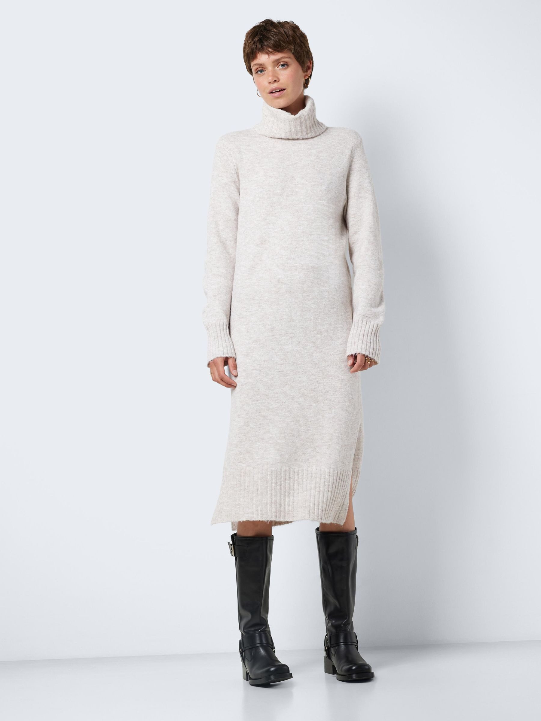 Noisy may Gebreide jurk NMVIOLA L/S ROLLNECK KNIT DRESS FWD NOOS