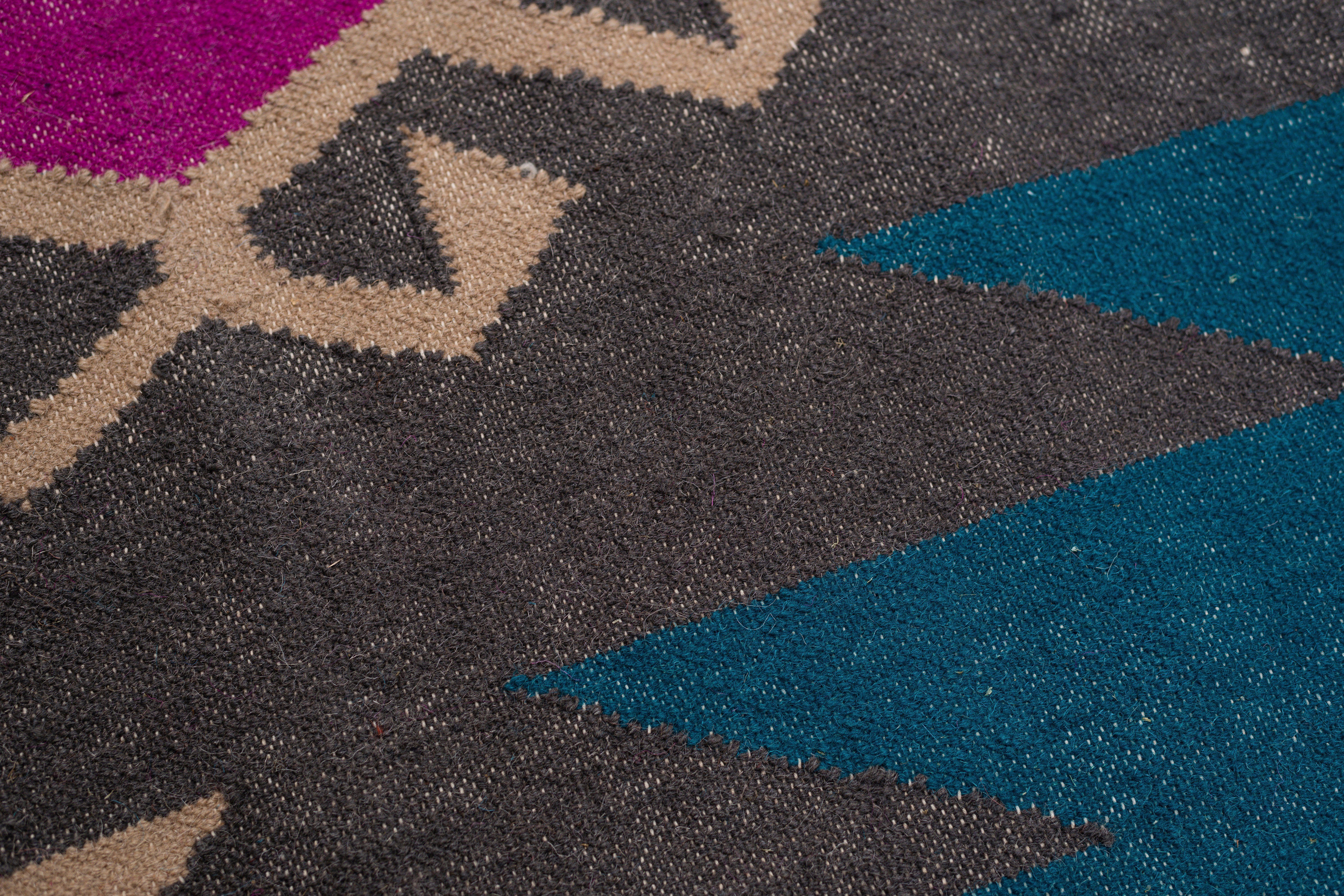 TOM TAILOR HOME Vloerkleed Funky Kelim Platweefsel, puur katoen, met de hand geweven, met franje, boho-stijl