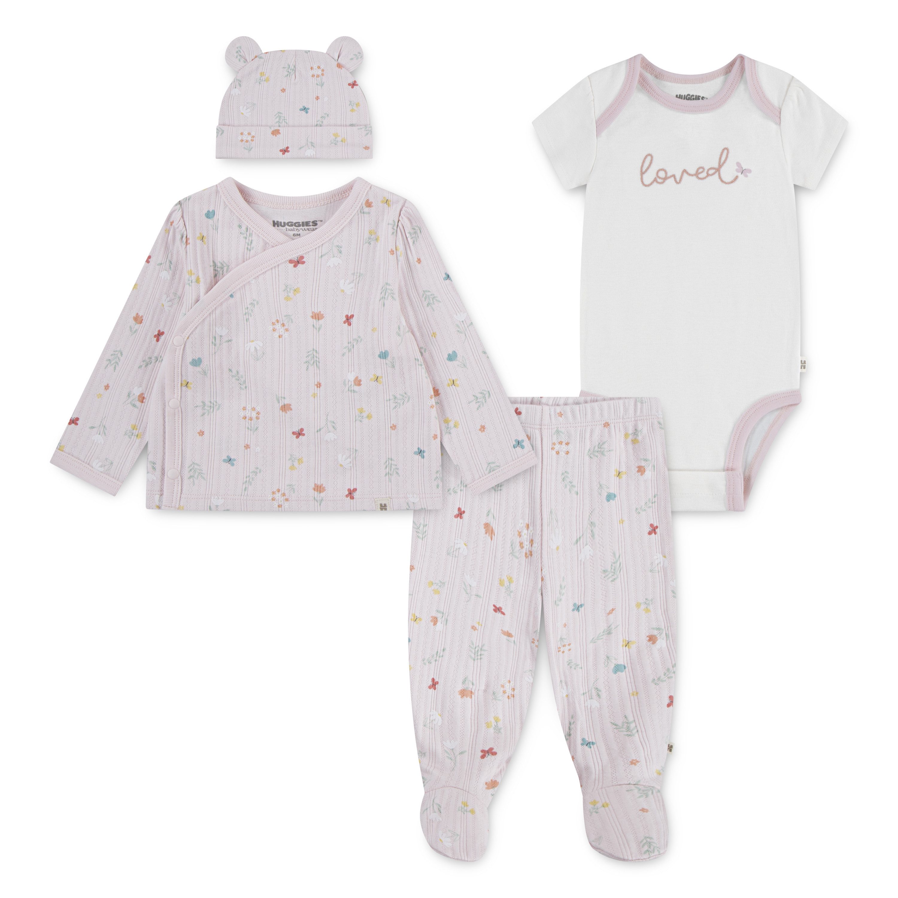 MUSTANG Newborn-cadeauset (set, 4-delig) kinderen basissets maat 4 (74) roze