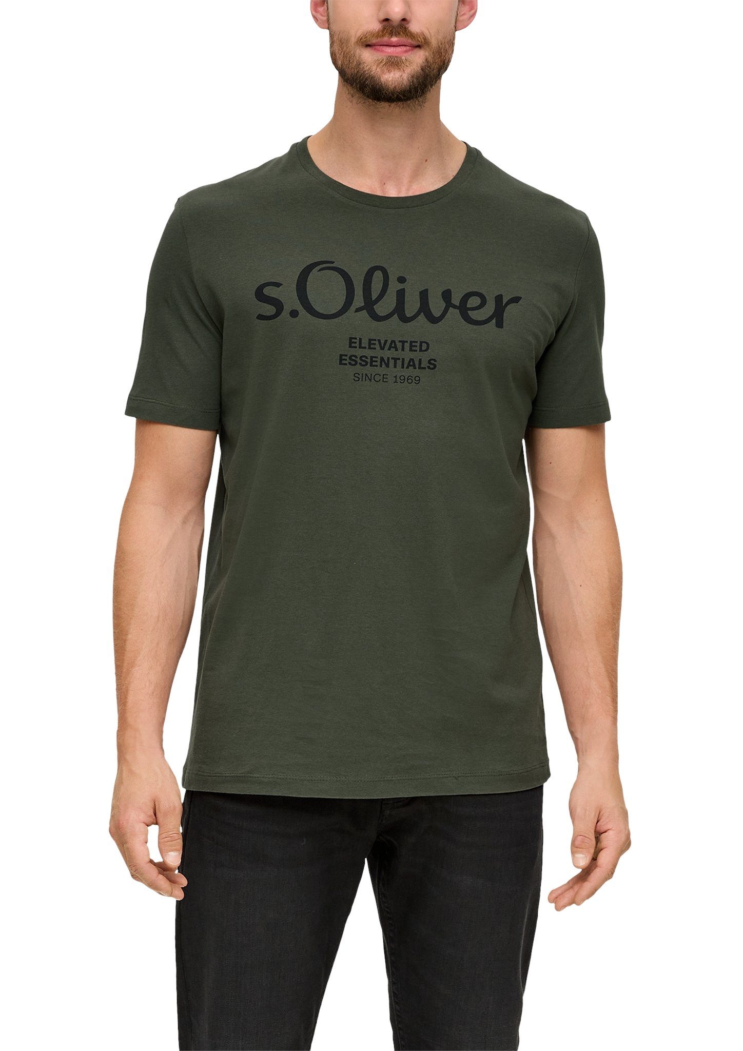 s.Oliver T-shirt van ademende katoen heren t-shirts maat M groen