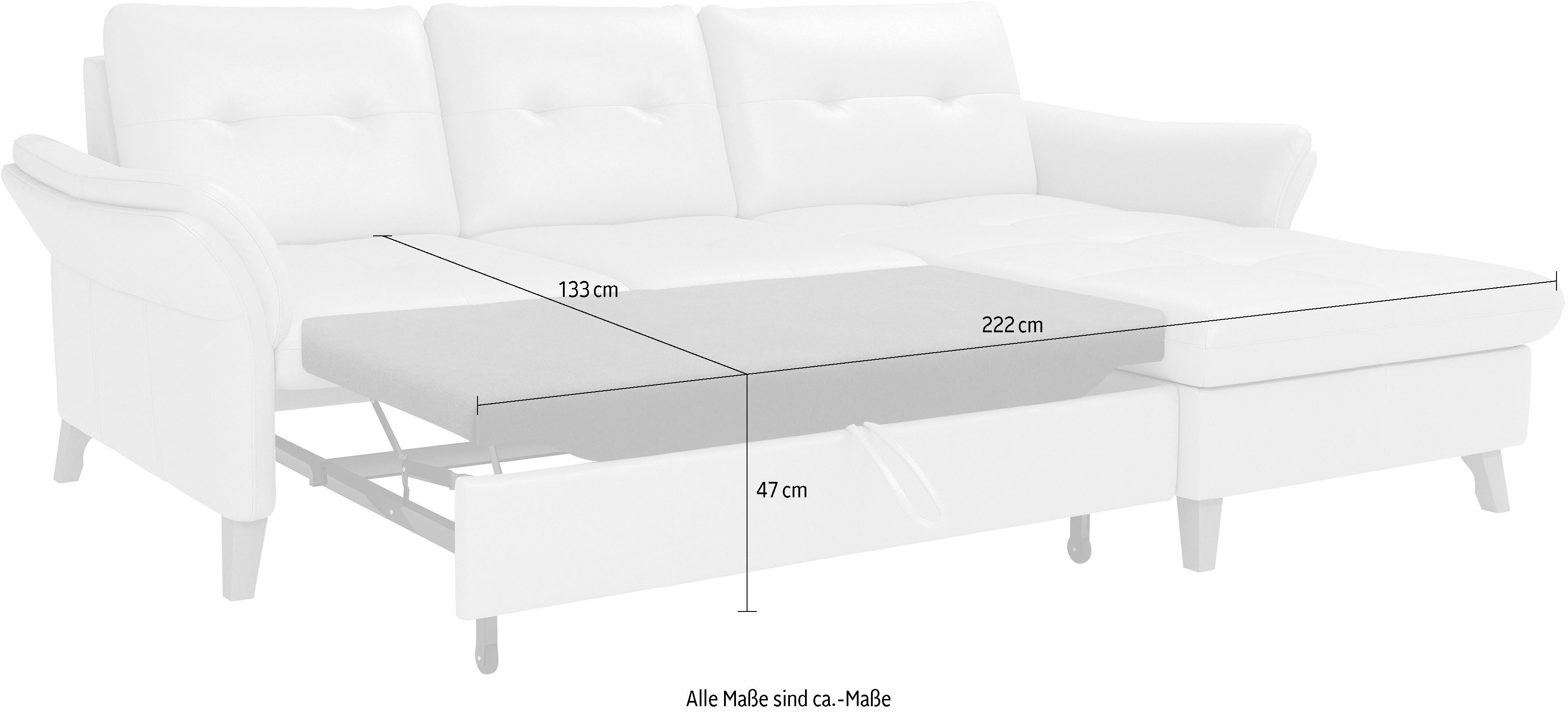 sit&more Hoekbank Göteborg Zitdiepteverstelling en binnenvering, naar keuze met slaapfunctie