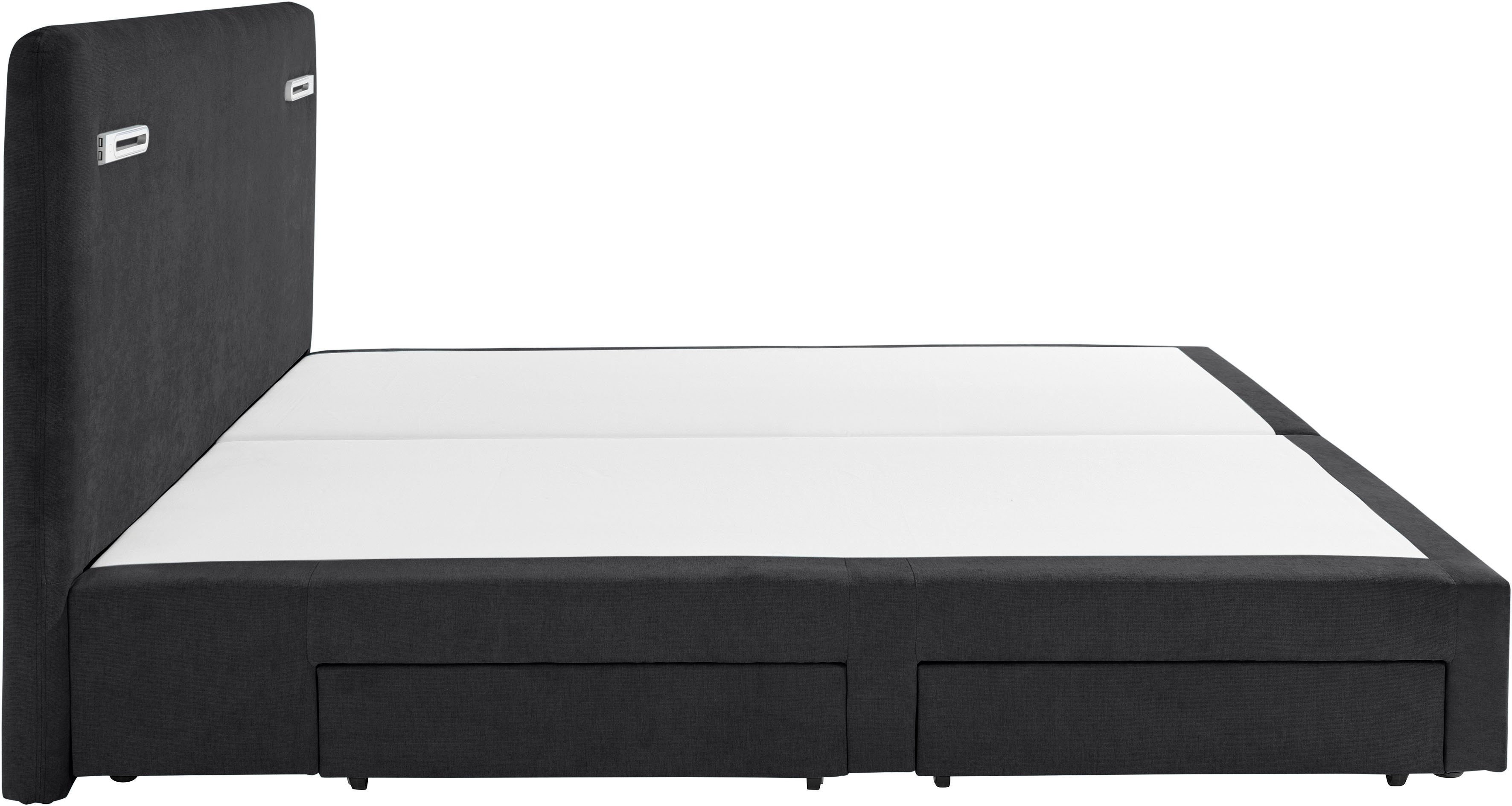 INOSIGN Boxspring Luan Laden, ledverlichting en topmatras, in breedte 120 cm en 180 cm