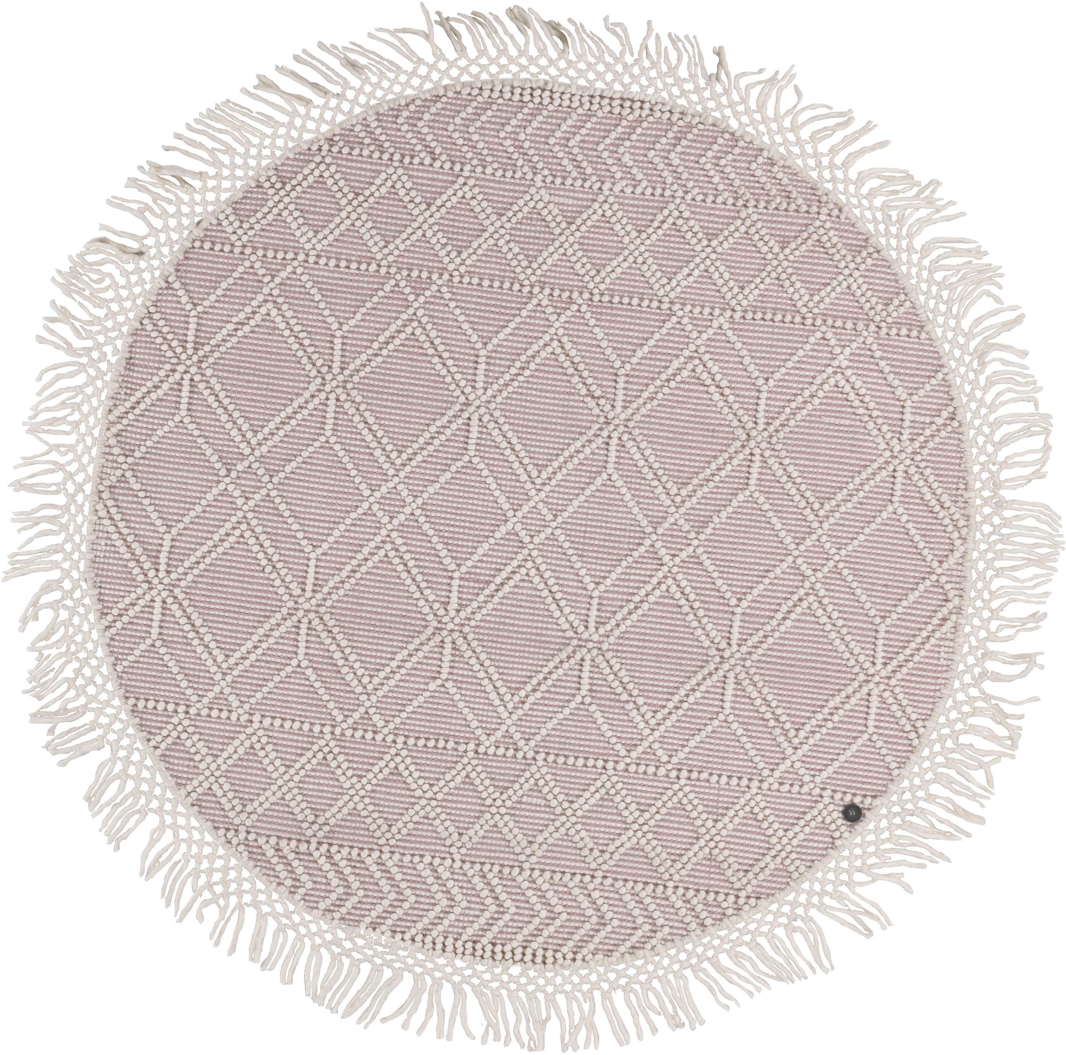TOM TAILOR HOME Vloerkleed Coloured Macrame Handgeweven vloerkleed, zuivere wol, met de hand geweven, met franje, Scandi design