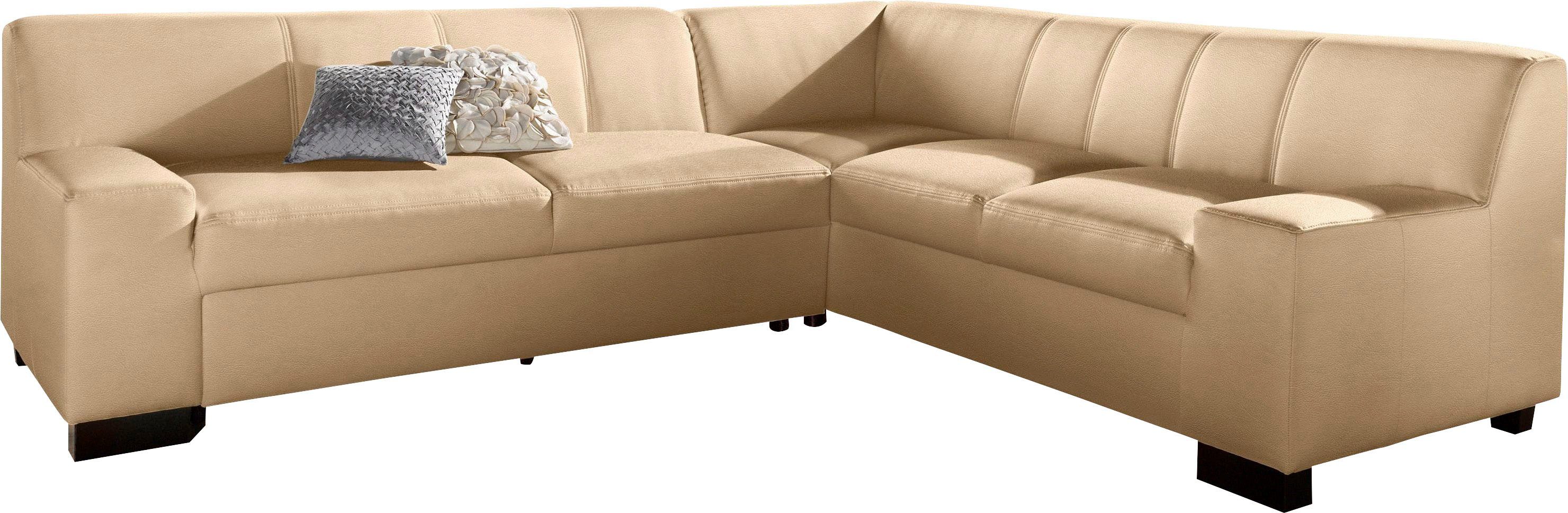 DOMO collection Hoekbank Norma, moderne armleuningen, tijdloos en elegant, L-vorm