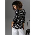 aniston selected blouse zonder sluiting met verschillend grote stippen gedessineerd - nieuwe collectie zwart