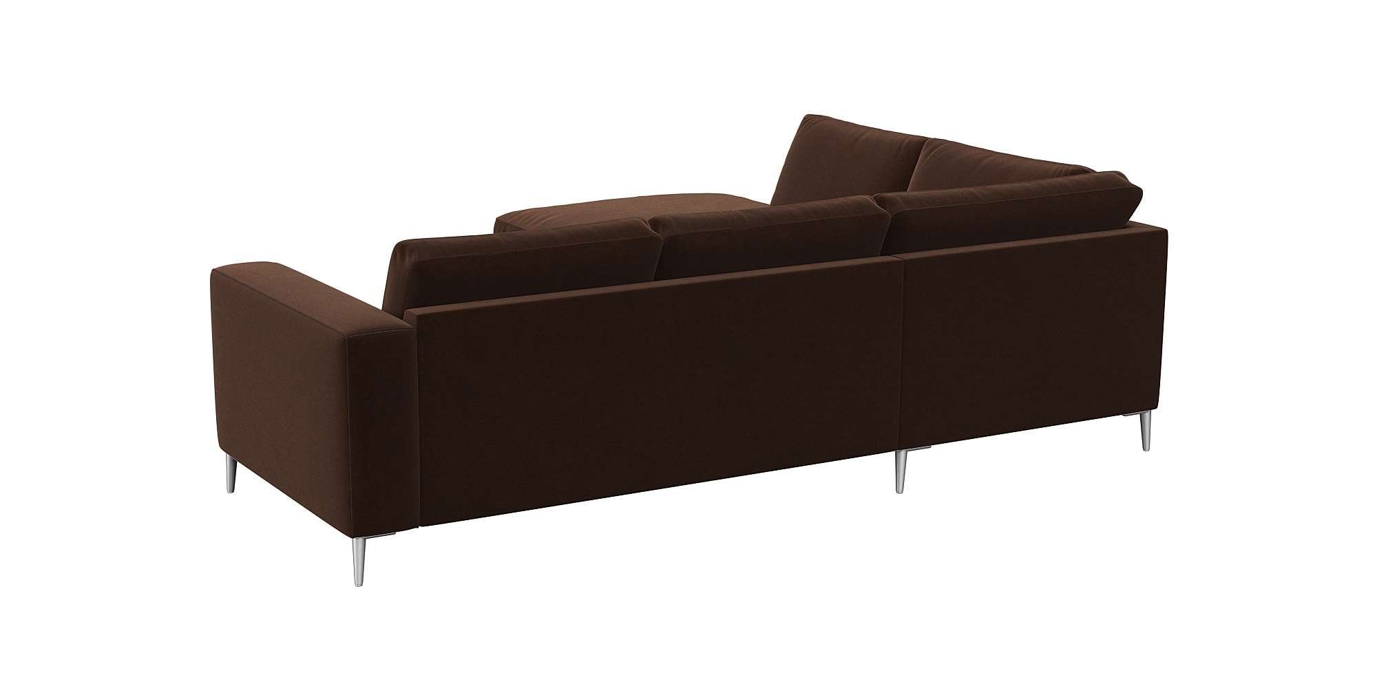 FLEXLUX Hoekbank Fiore, L-vorm brede armleuningen, aluminiumkleurige poten, bxd 241x225 cm, koudschuim in de zitting