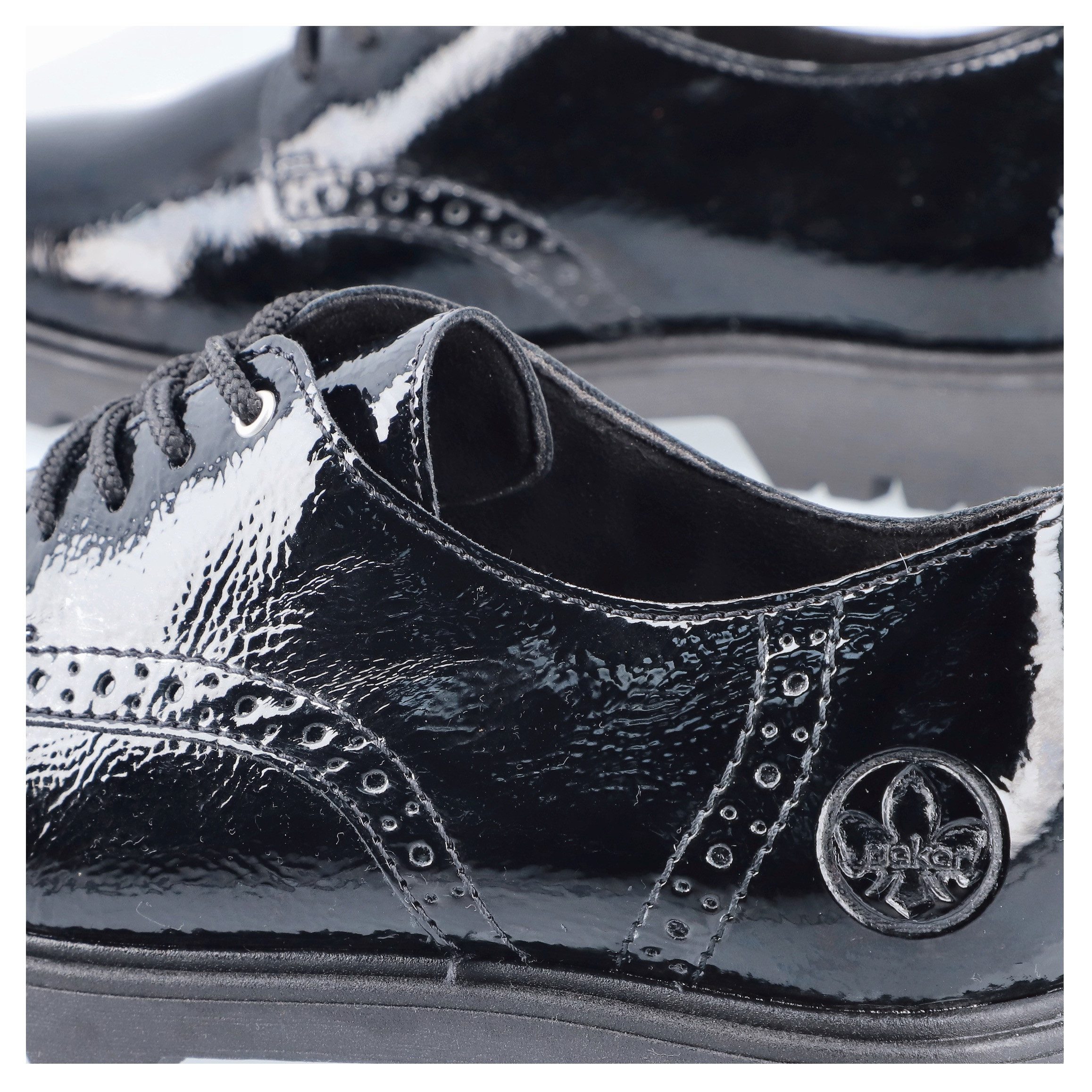 Rieker Veterschoenen , vrijetijdsschoen, lage schoen, business veterschoen in glanzende look