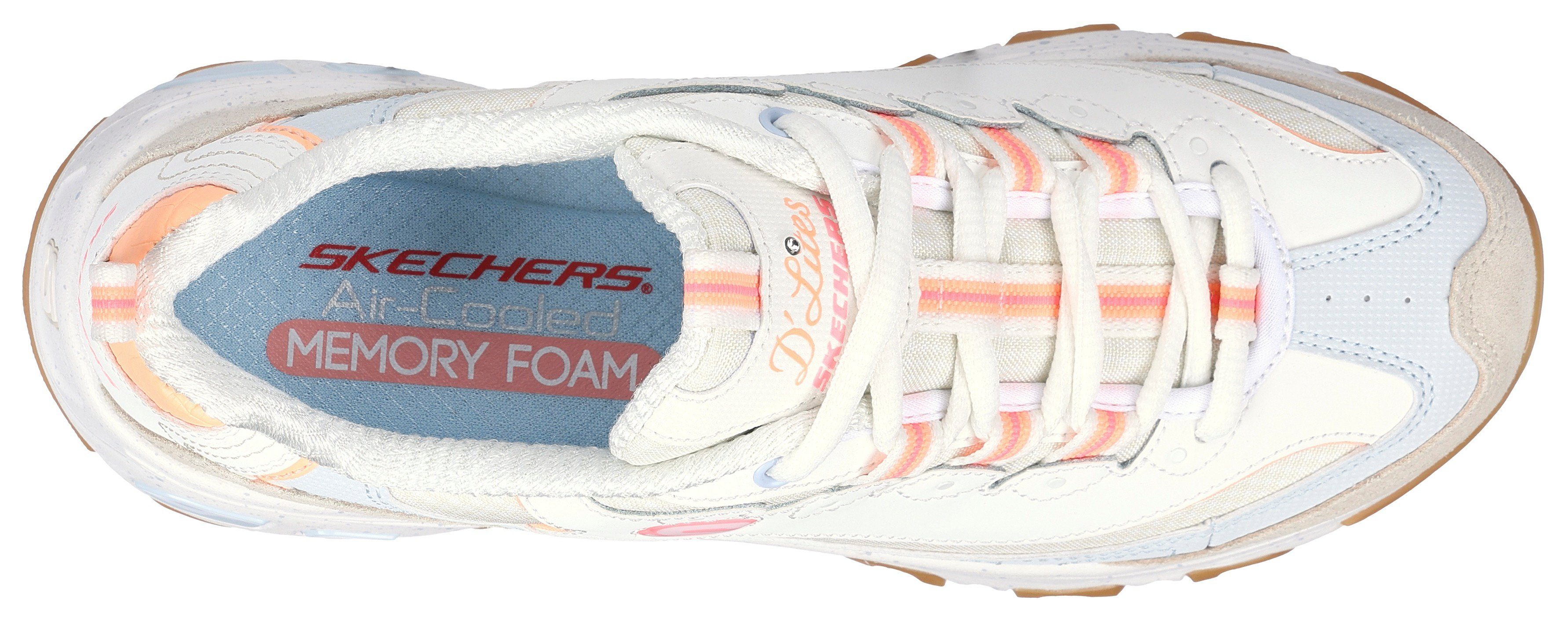 Skechers Sneakers D'LITES-BOLD VIEWS vrijetijdsschoen, lage schoen, veterschoen met air-cooled memory foam