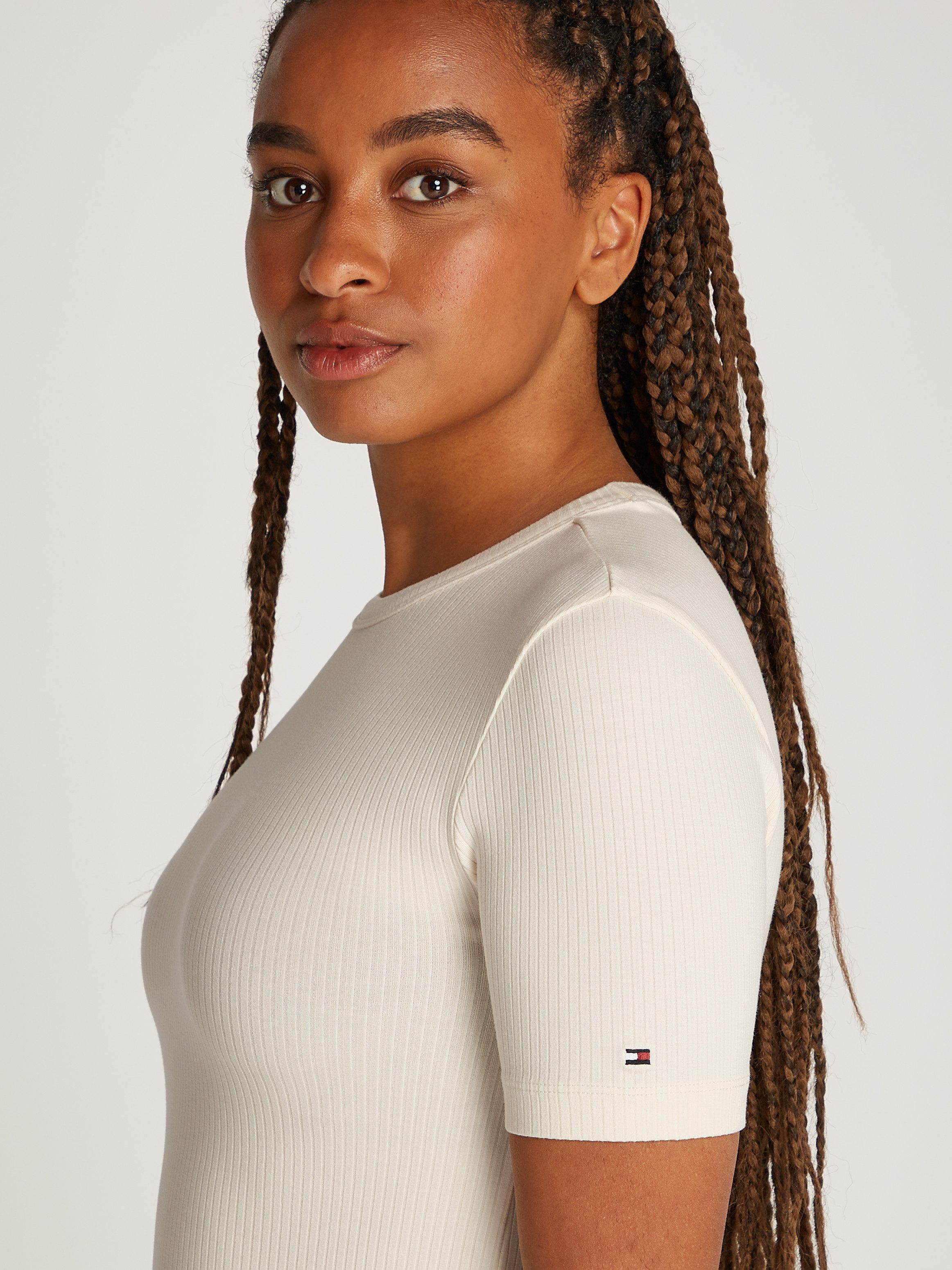 Tommy Hilfiger Shirt met korte mouwen 5X2 RIB C-NK SS met ronde hals, korte mouwen