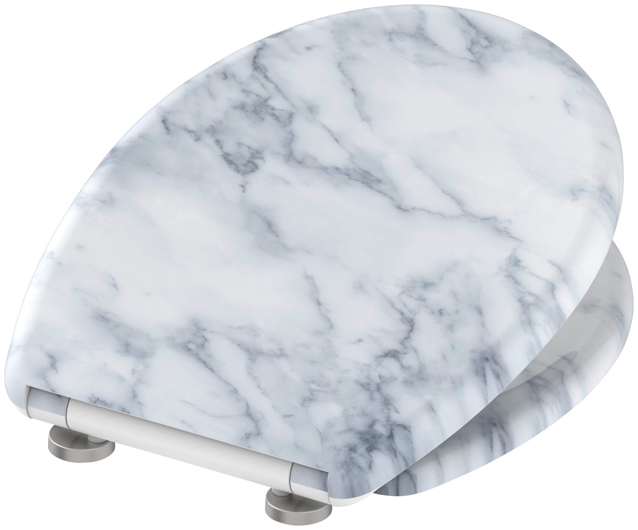 welltime Toiletzitting Marble afneembaar, softclosemechanisme, breukbestendig, duroplast, snelsluiting