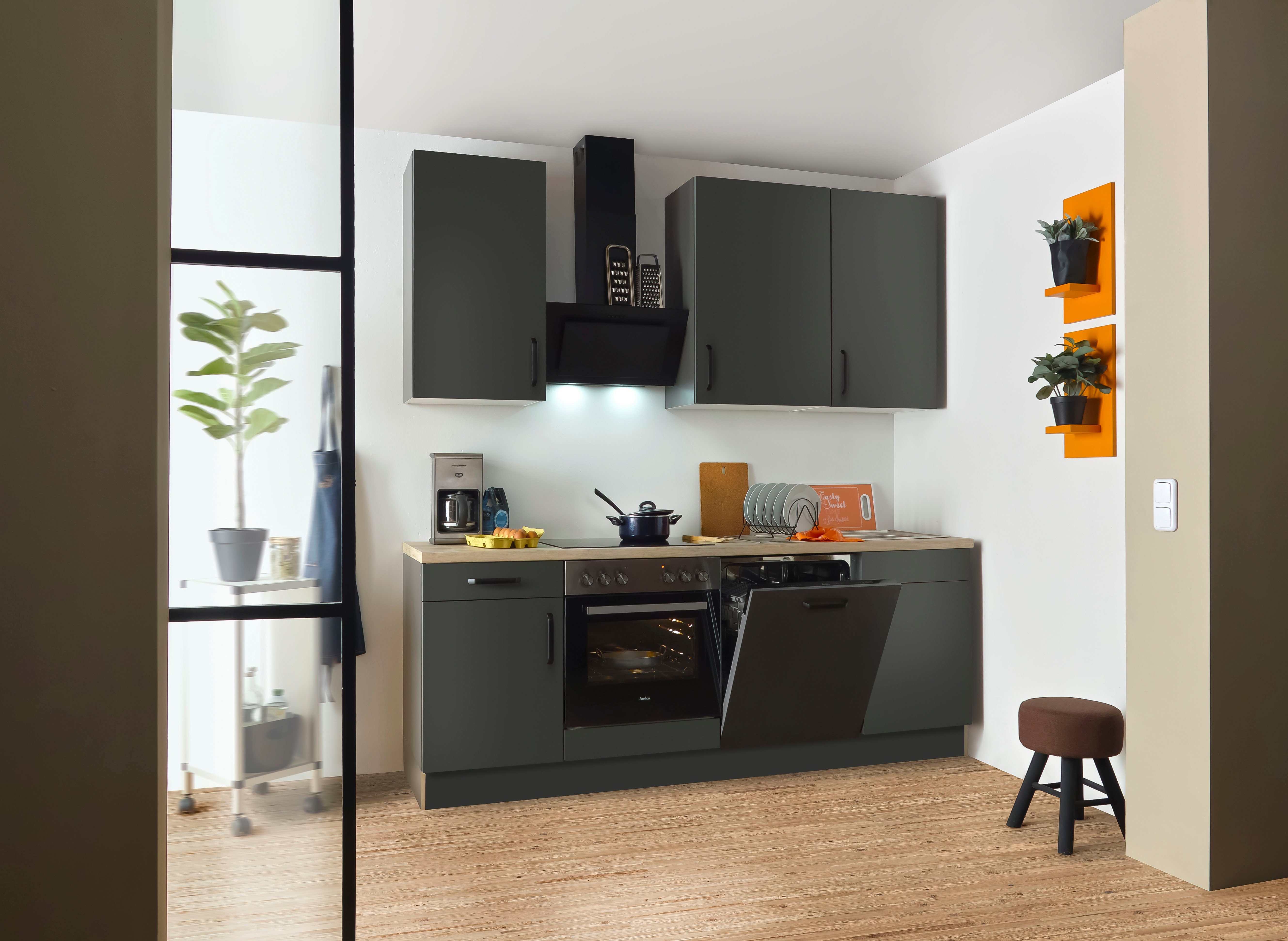 wiho Küchen Keukenblok "Simi", optioneel met elektrische apparaten, met verstelbare voeten