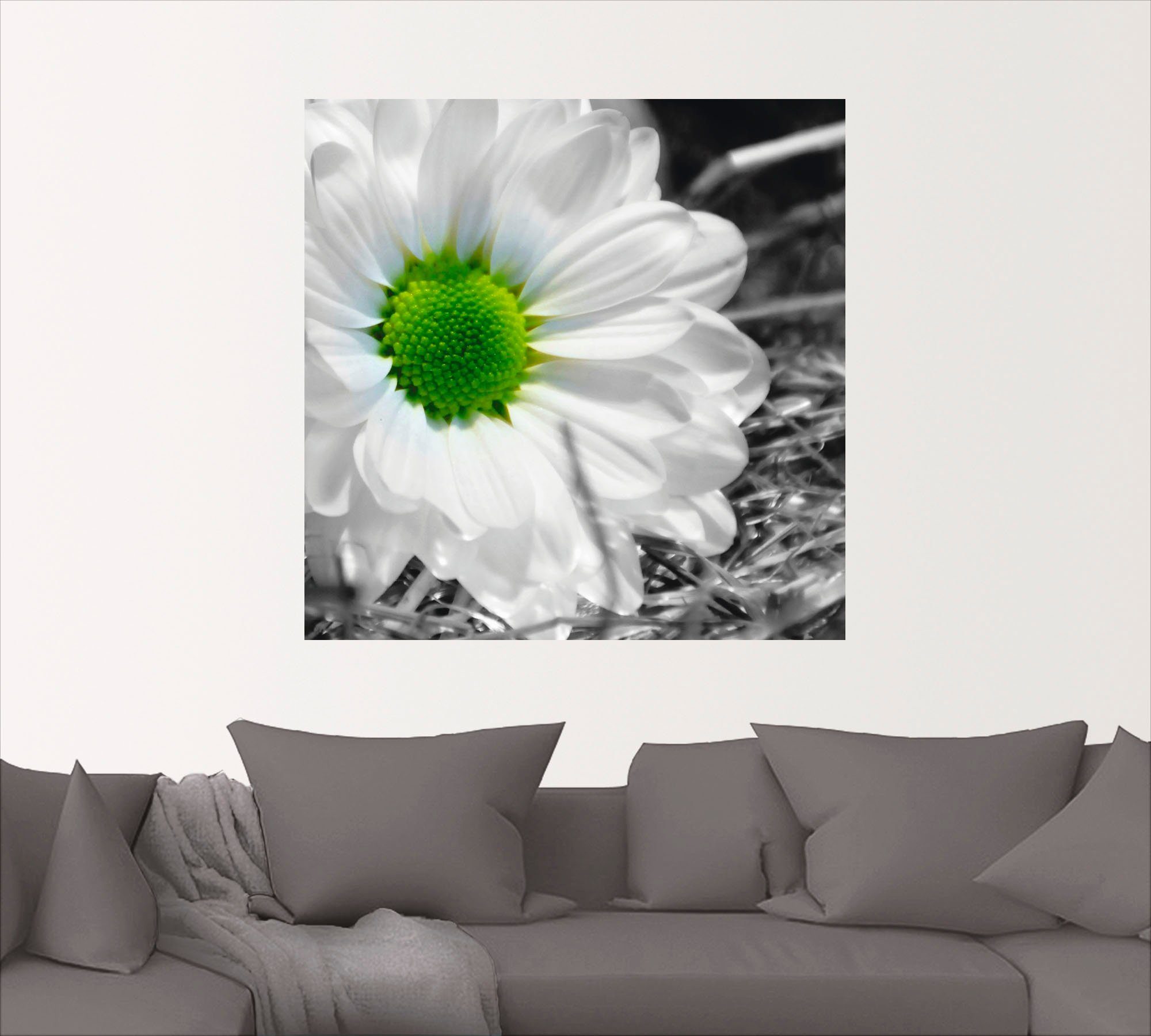 Artland Artprint Witte bloem als artprint op linnen, muursticker in verschillende maten