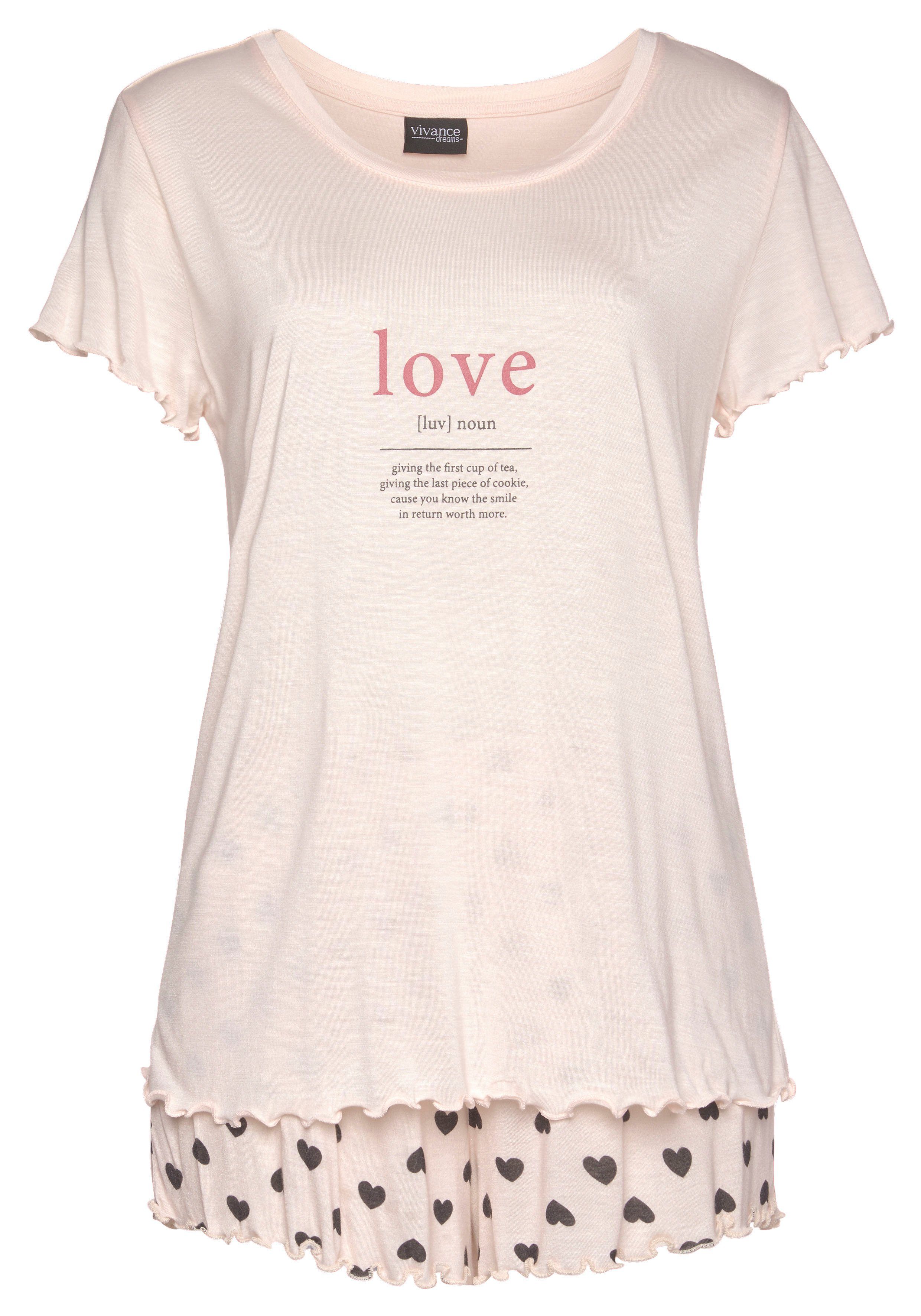 Vivance Dreams Shortama met rimpelrandjes (2-delig, 1 stuk)