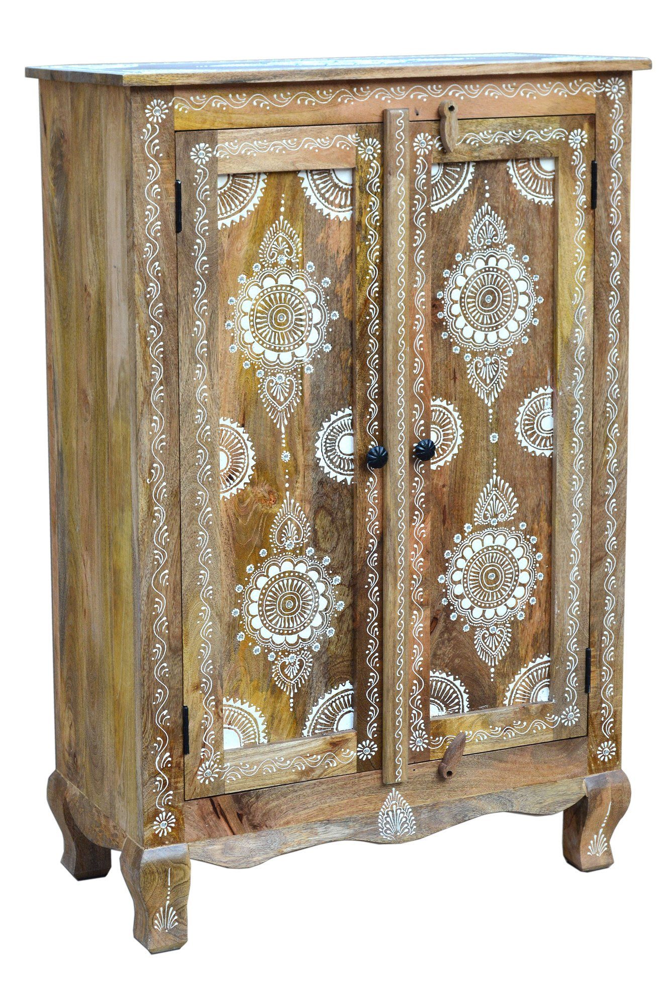 Home affaire Highboard Gullaba Commode, handgeschilderd, breedte/hoogte 80/120 cm