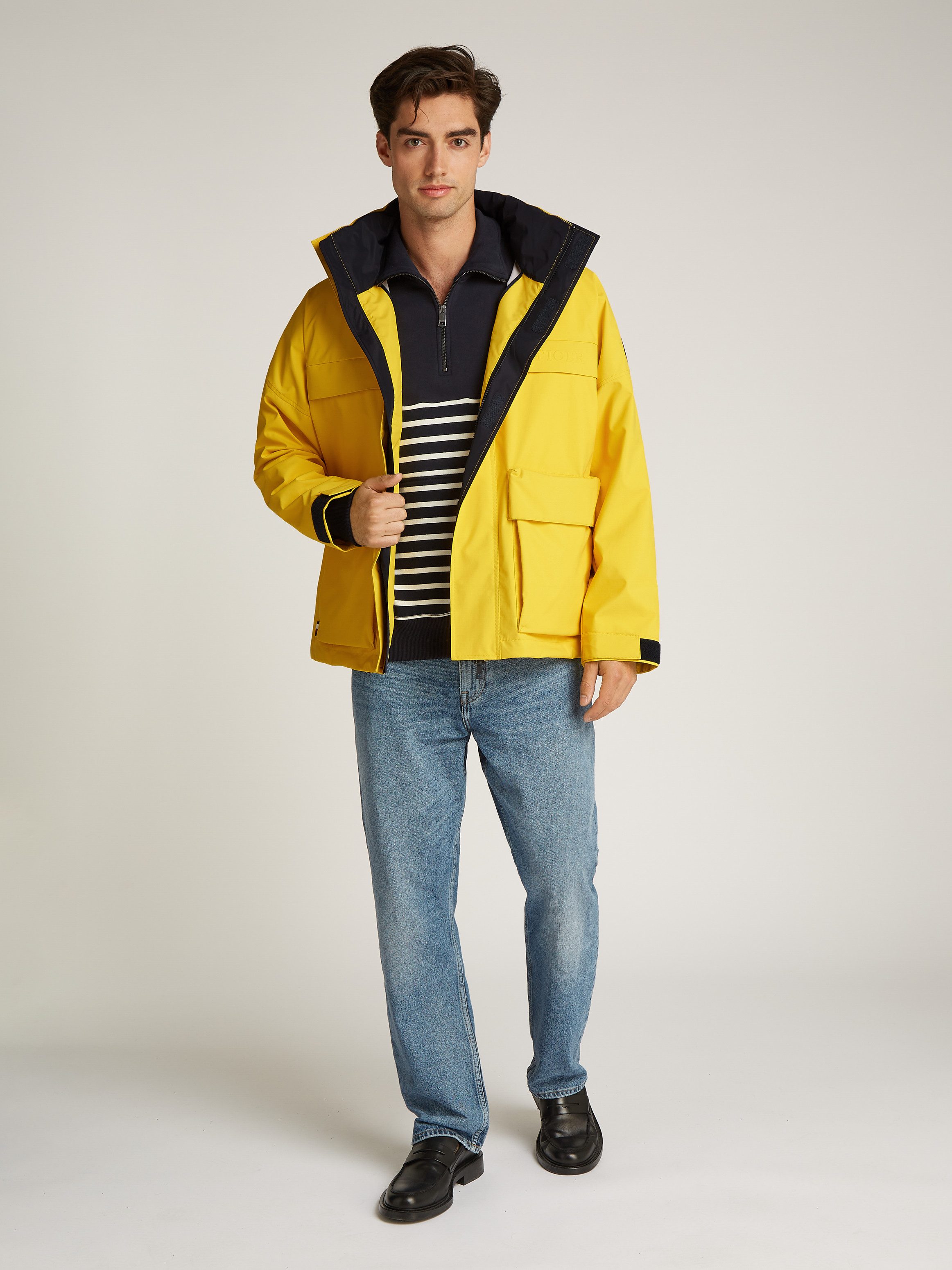 Tommy Hilfiger Outdoorjack REGATTA MID LENGTH JACKET opbergbare capuchon met ritsvak