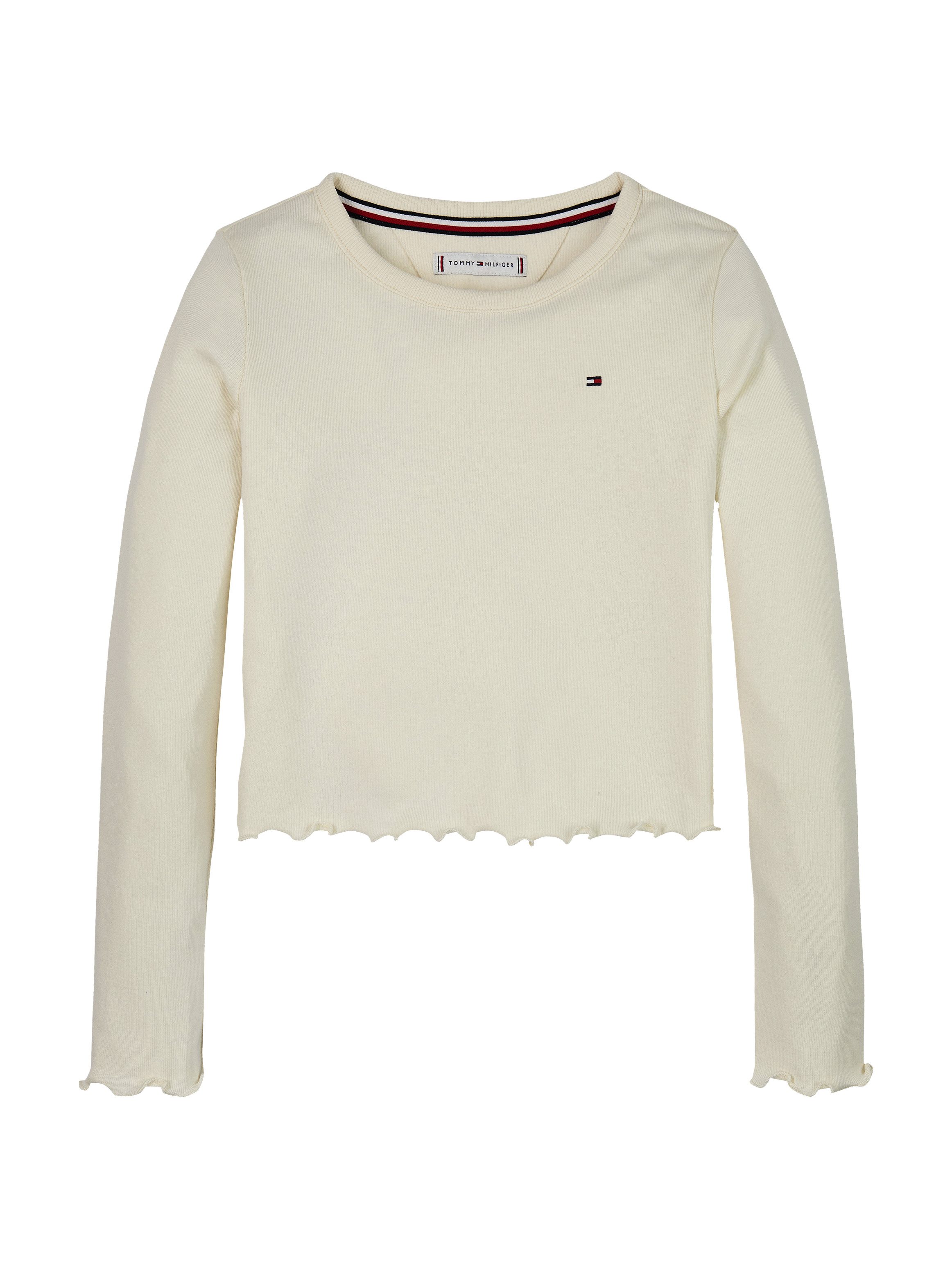 Tommy Hilfiger Shirt met lange mouwen SLUB KNIT TOP LS met golvende zoom