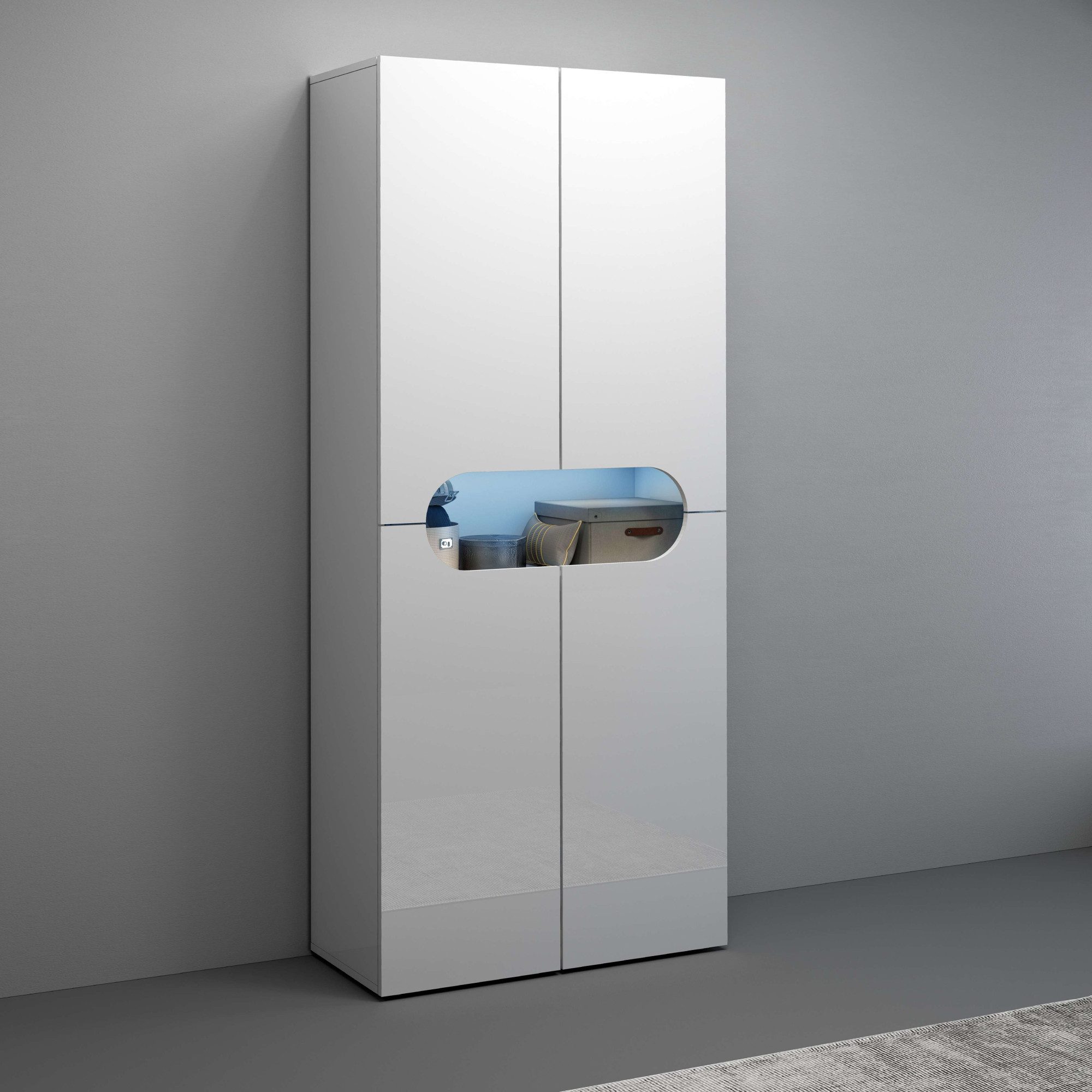 INOSIGN Schoenenkast Real, schoenenkast, schoenencommode, schoenenrek, breedte 80 cm, hoogte 190 cm schoenenkasten wit