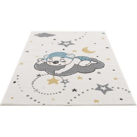 Carpet City Vloerkleed voor de kinderkamer Anime9385 Babykleed, sterren, maan, nachthemel, zachte pool, gemakkelijk in onderhoud