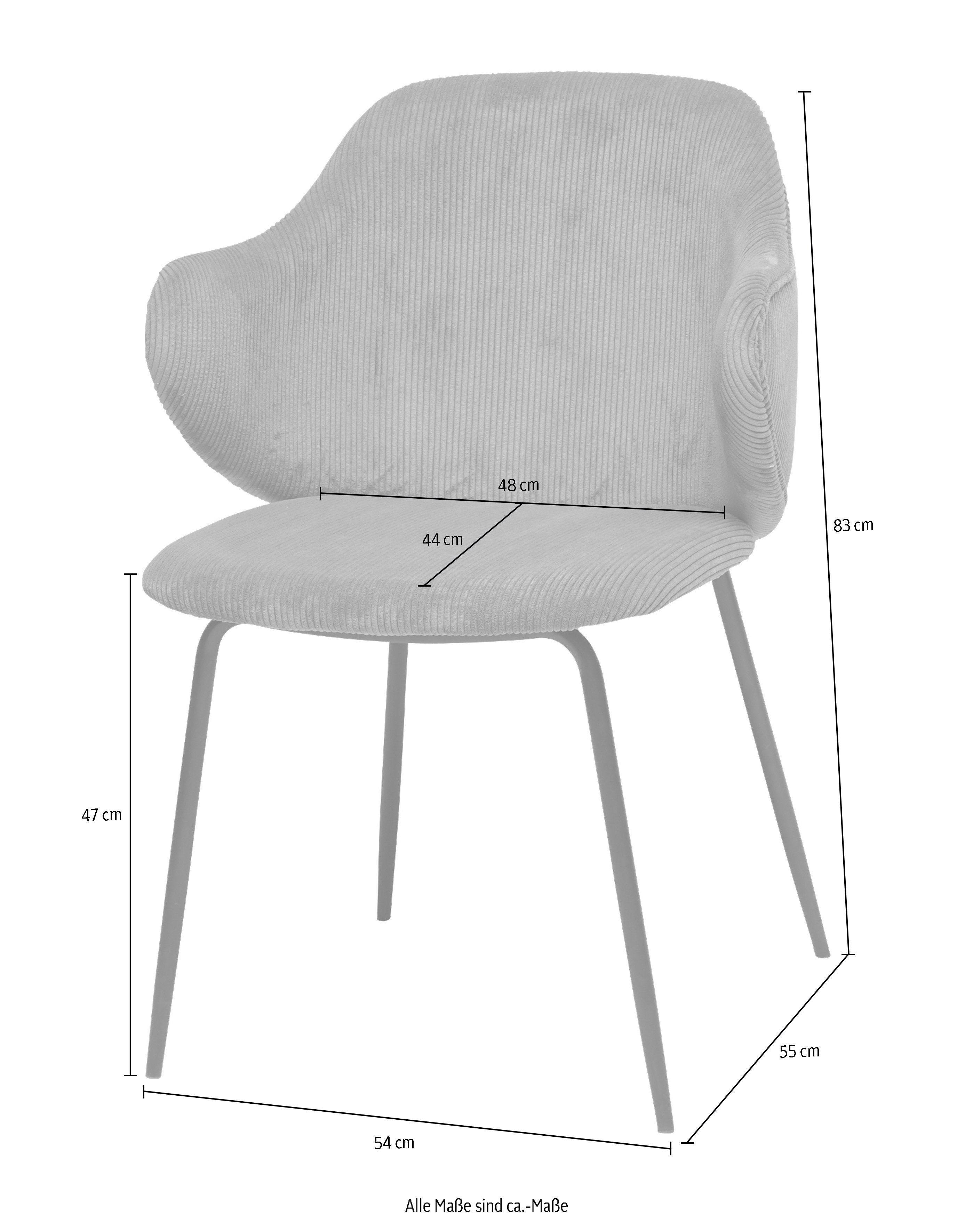 SalesFever Stoel met armleuningen Bekleding in corduroy-look (set, 2 stuks)