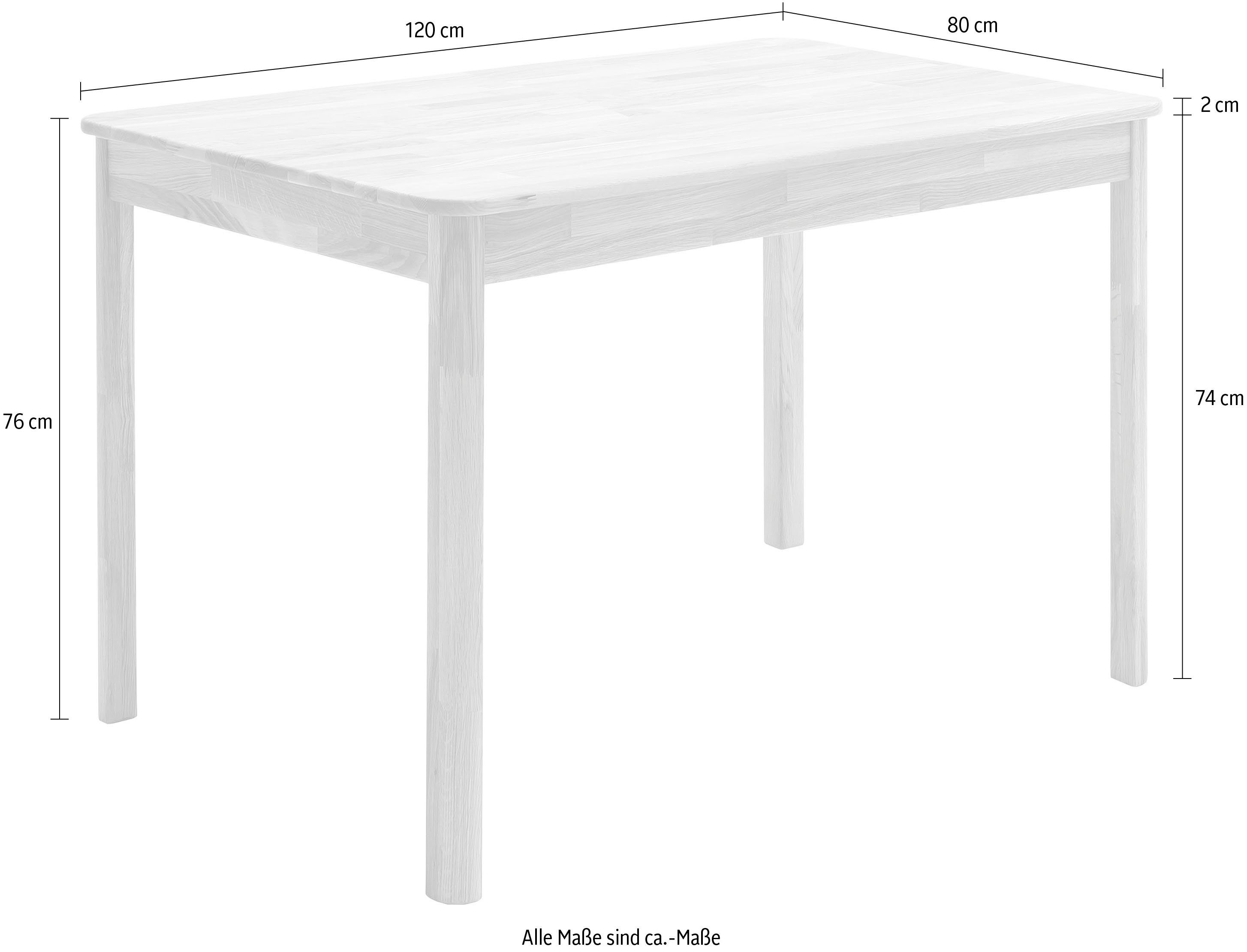 MCA living Eettafel Oskar, TOPSELLER! Massief houten tafel, naar keuze van beukenkernhout of wildeiken