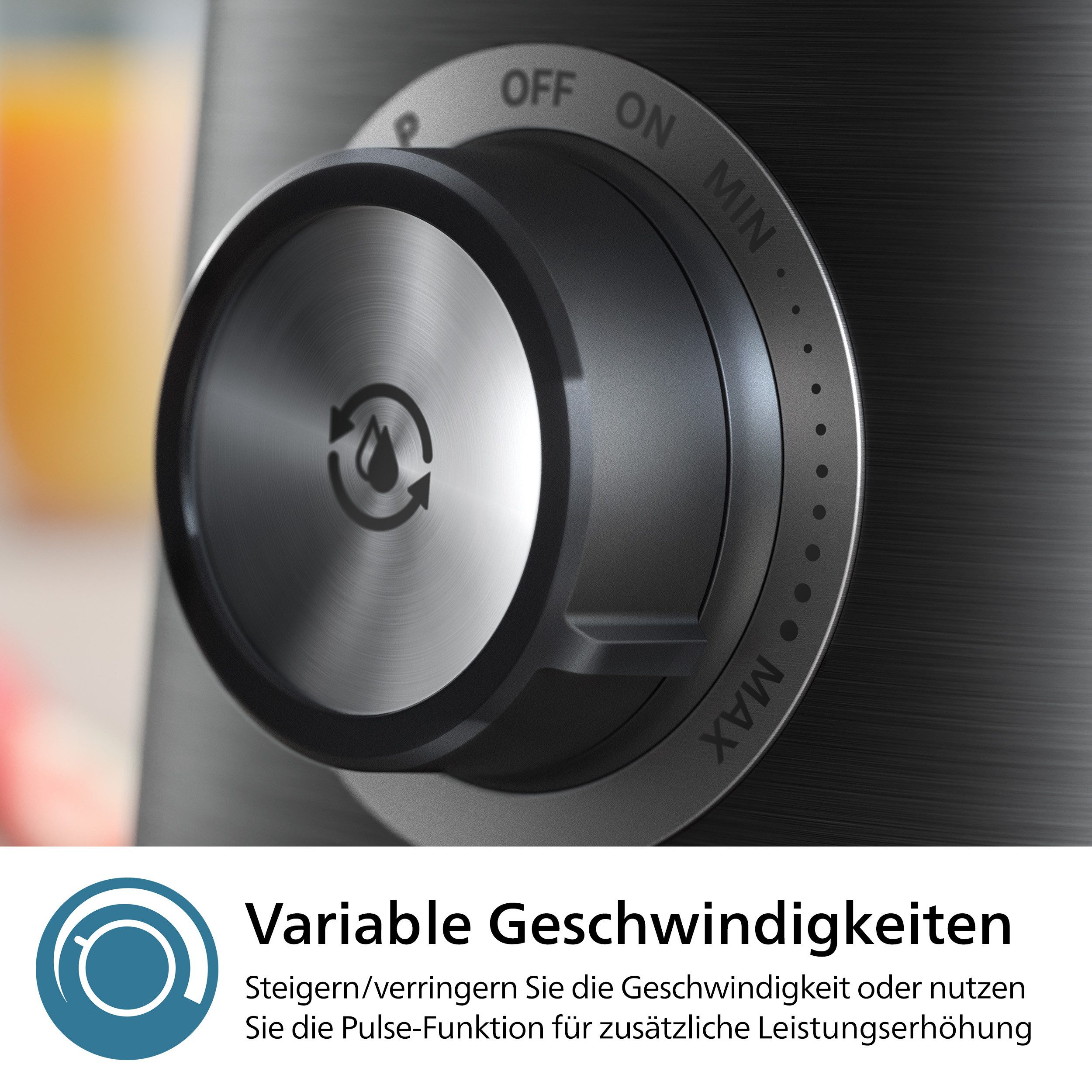 Philips Blender HR3040/00 5000 Series, met ProBlend Plus-technologie 2-liter container en automatische reiniging, roestvrij staal/grijs