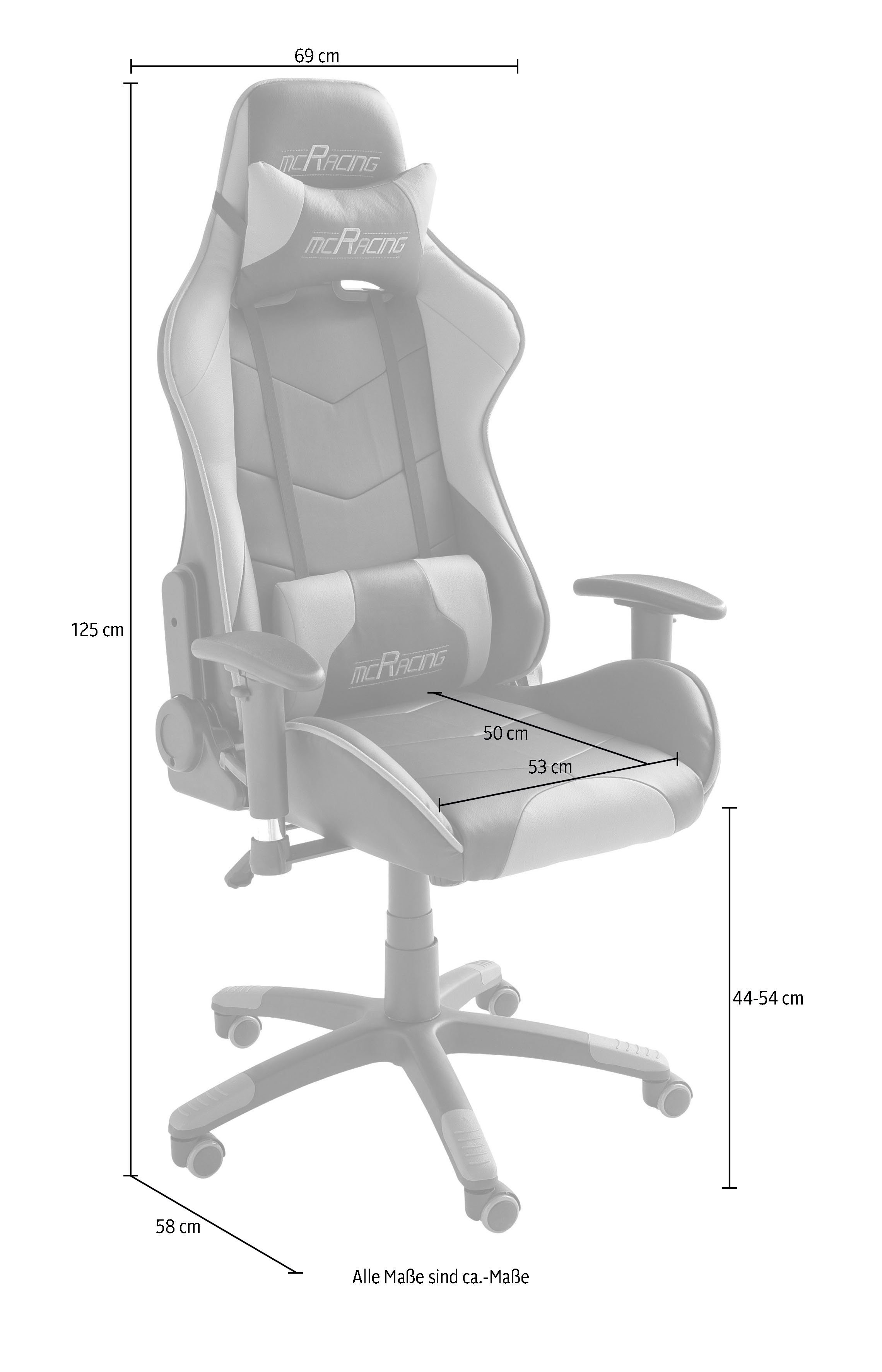 MCA furniture Gamingstoel MC Racing gaming stoel (1 stuk)