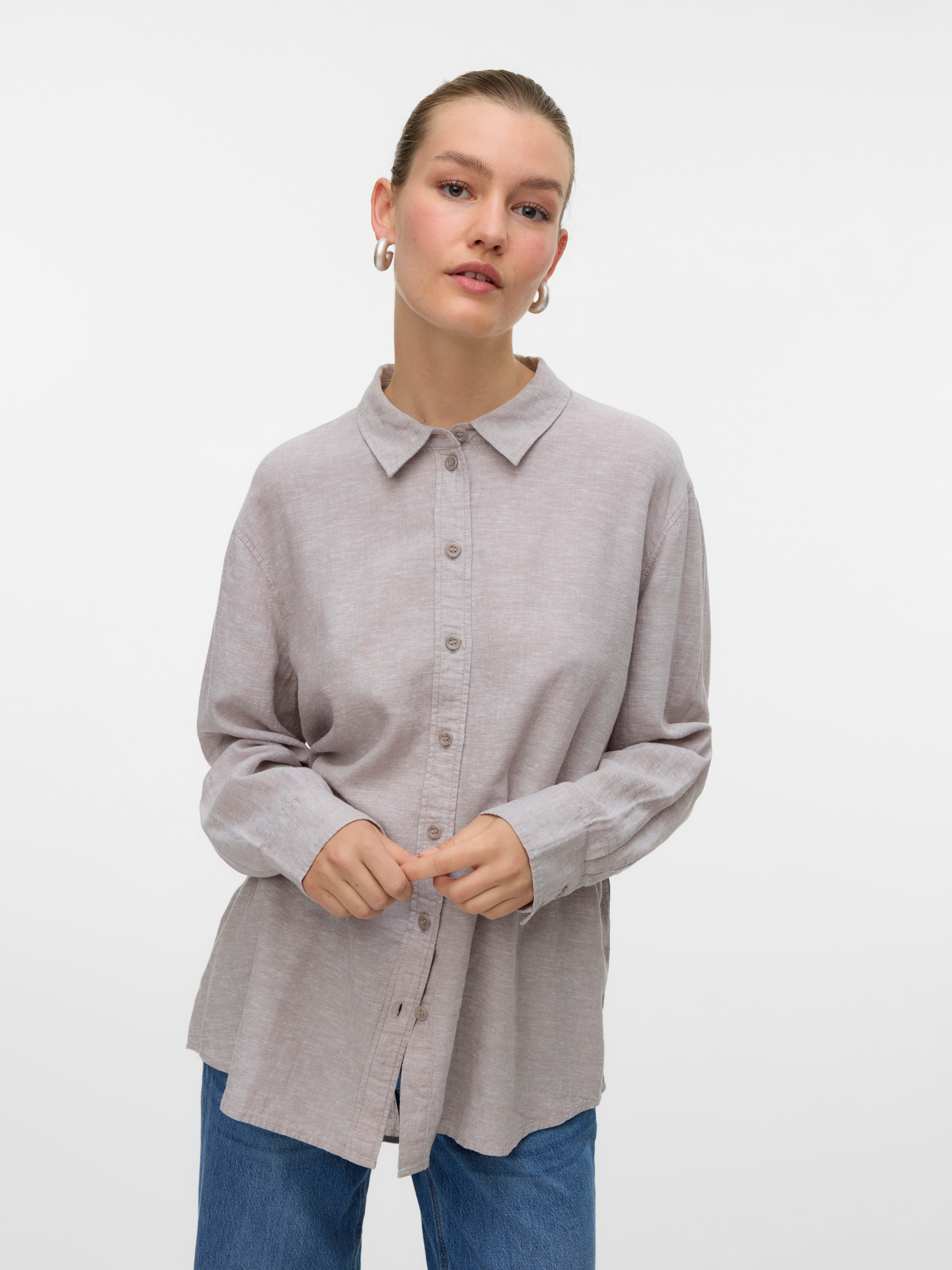 Vero Moda Overhemdblouse VMLINN LINEN LS SHIRT WVN NOOS hoogwaardige kwaliteit met linnen