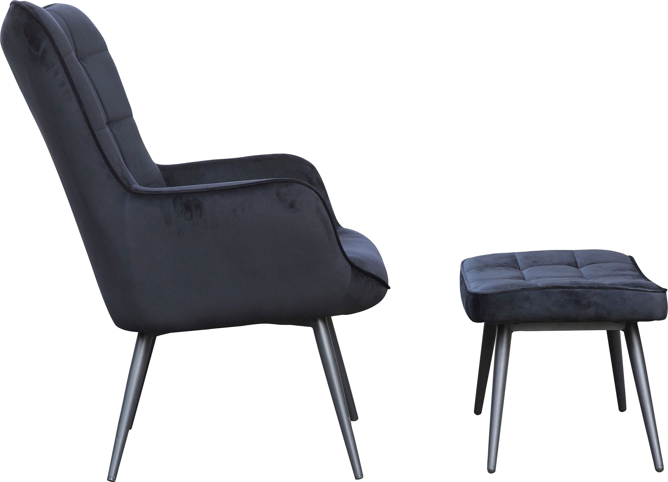 byLIVING Fauteuil Uta naar keuze met of zonder hocker, in cord, fluweel of weefstof (1 stuk)