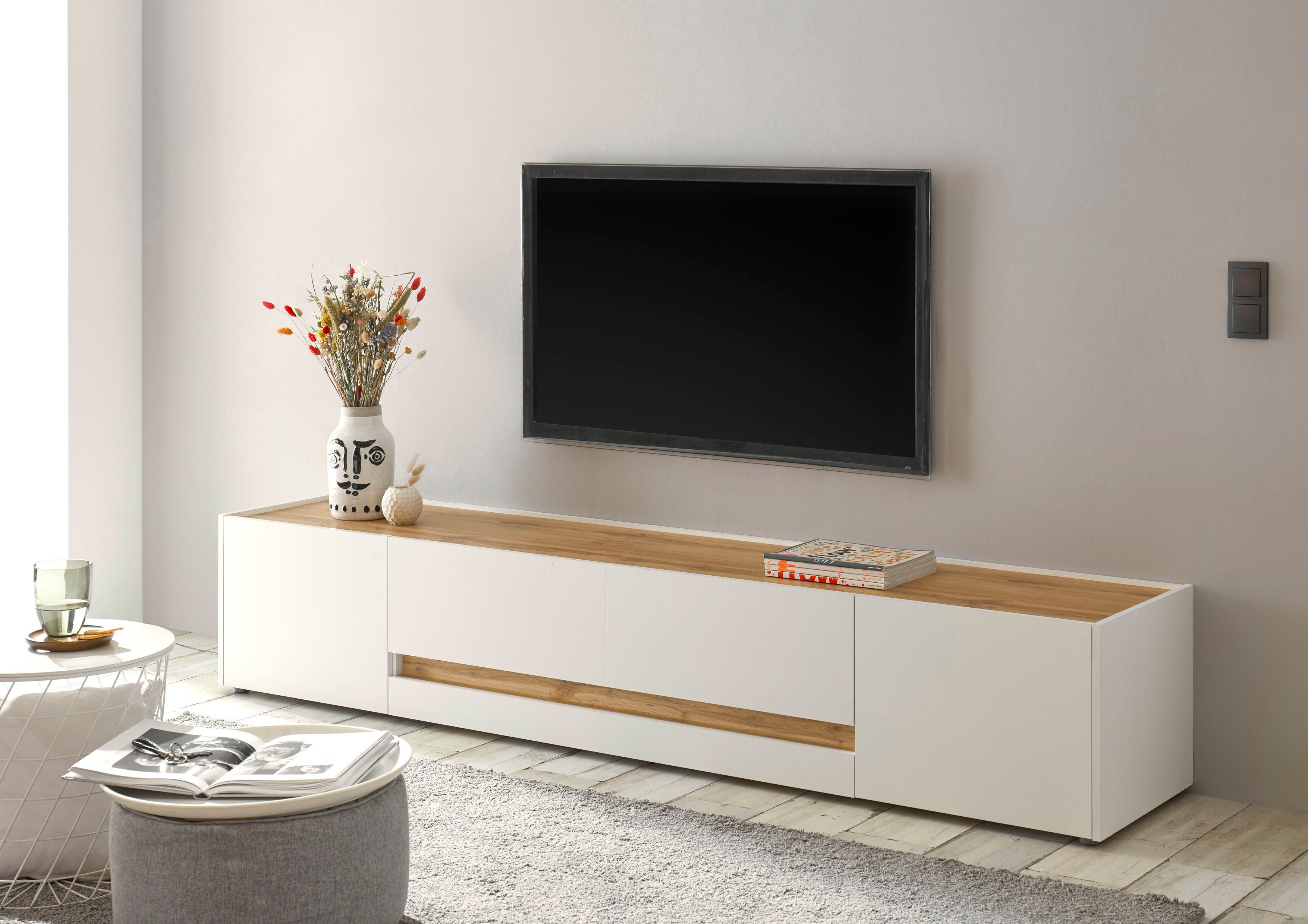 INOSIGN Tv-meubel City/Giron Breedte ca. 220 cm lowboards wit