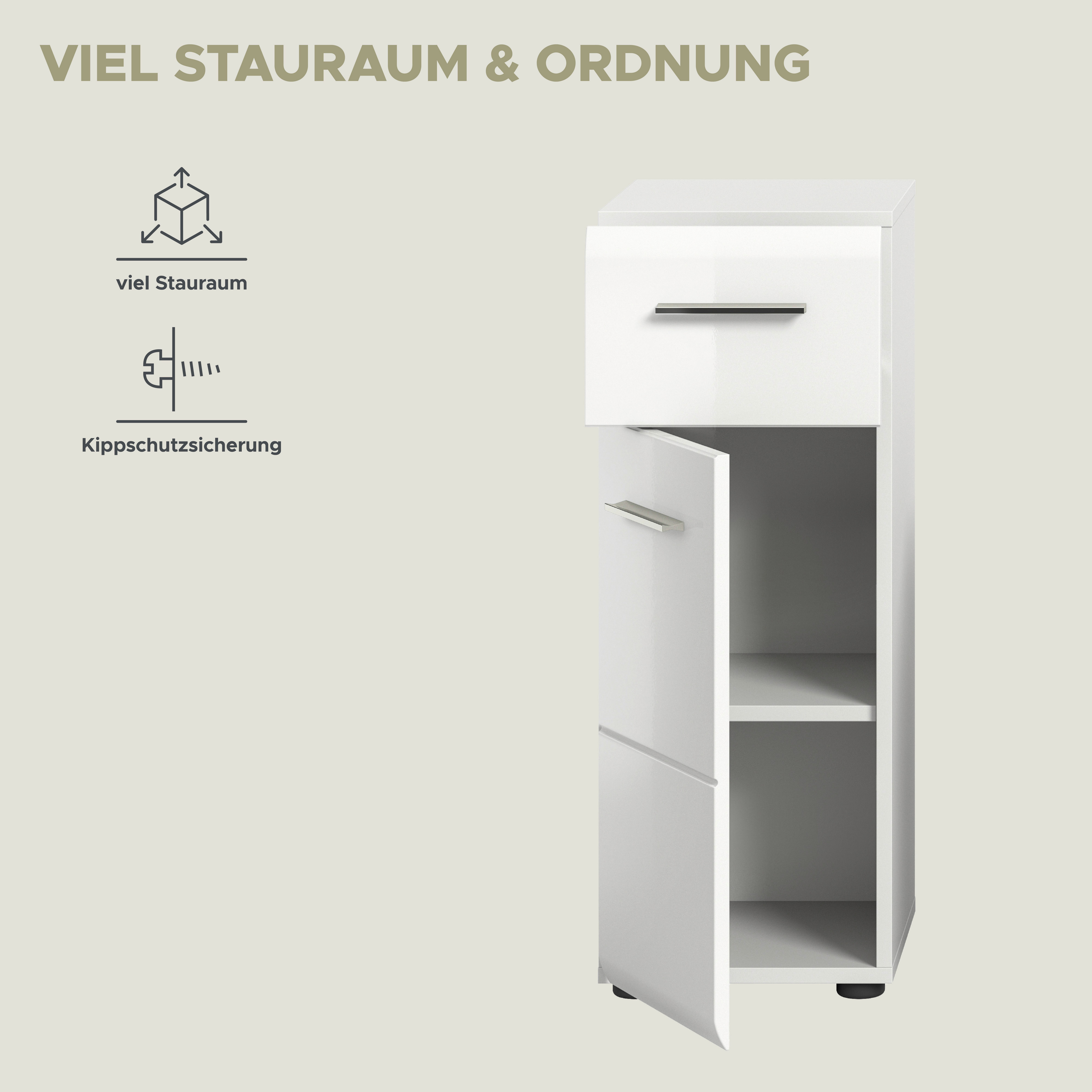 INOSIGN Onderkast FLORENZ, TOPSELLER!, Hoogte 80 cm, 1 deur, 1 lade Deuraanslag verwisselbaar, hoogwaardige MDF front, badkamerkast, bad