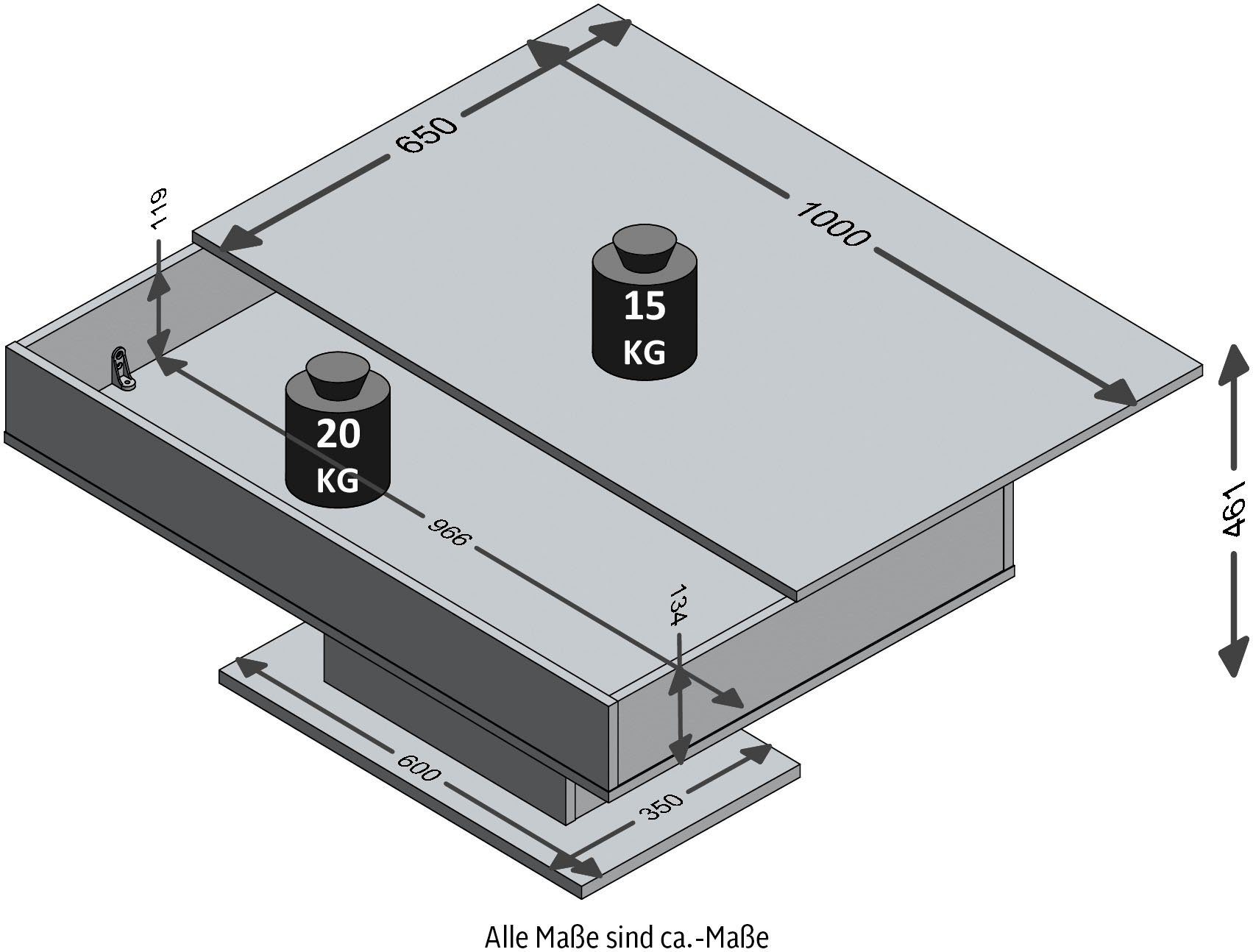 FMD Salontafel Avola Breedte 100 cm