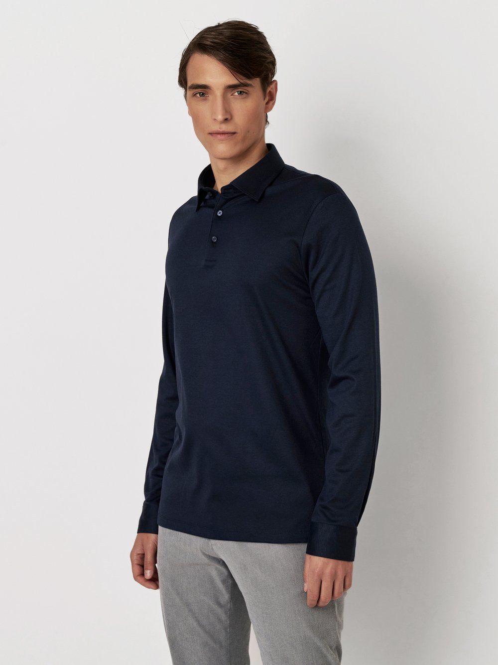 Desoto Poloshirt met lange mouwen Essentieel Polo Kent 1/1 heren lange mouwen maat XXL blauw