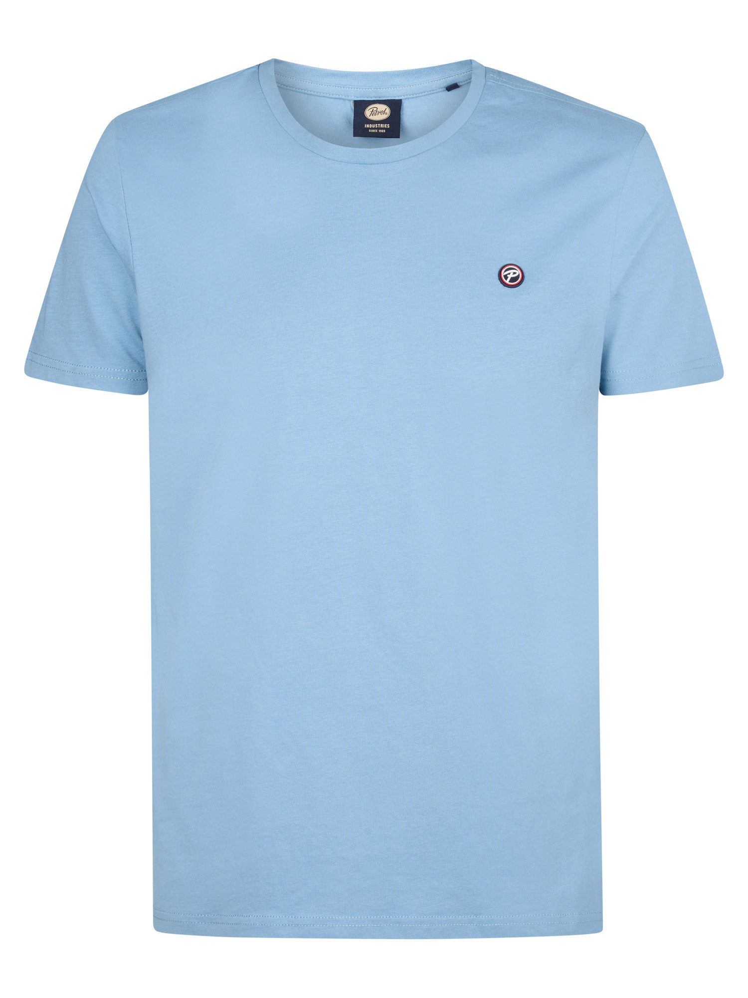 Petrol Industries Shirt met ronde hals met geborduurd logo