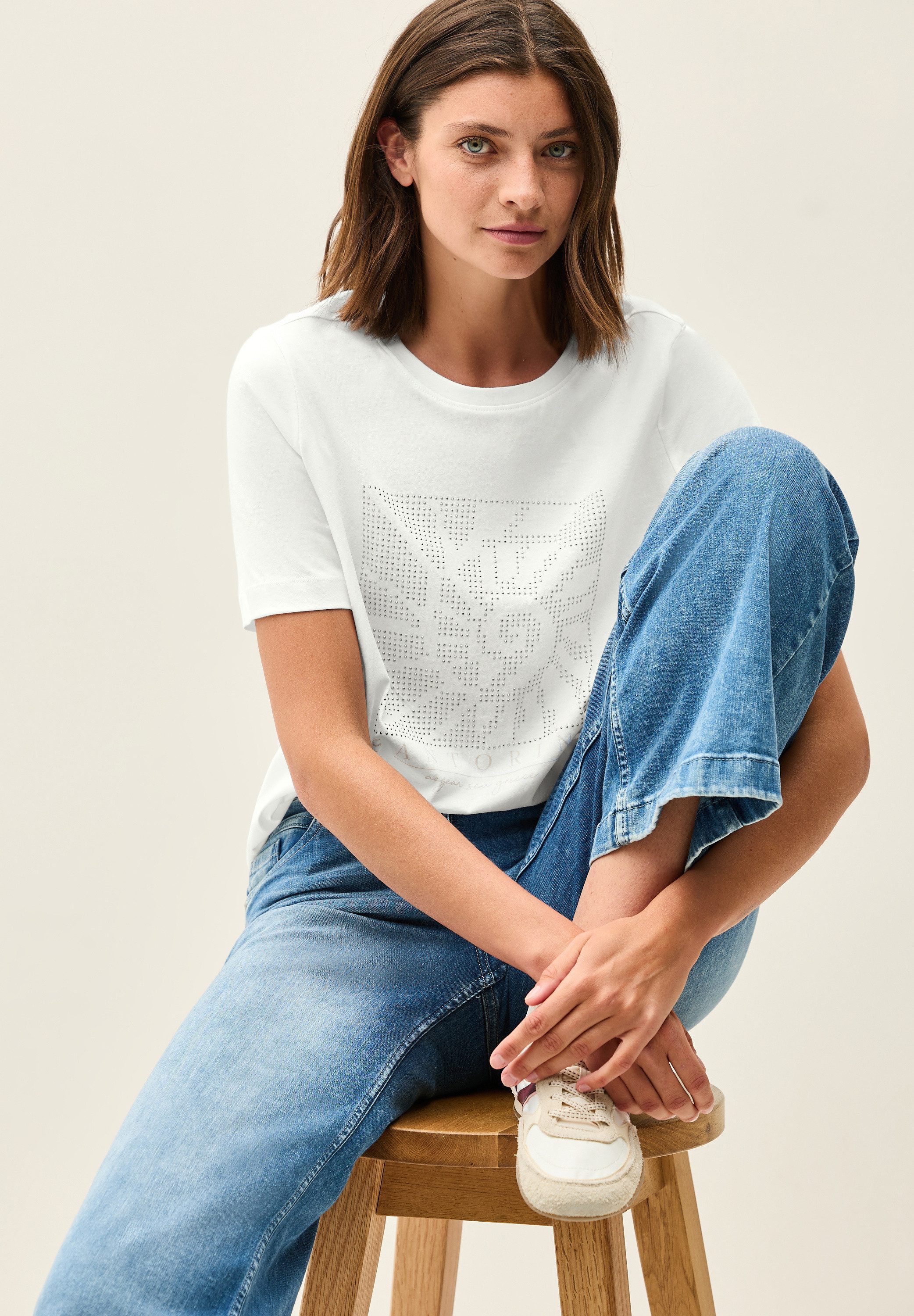 Cecil T-shirt met siersteentjes