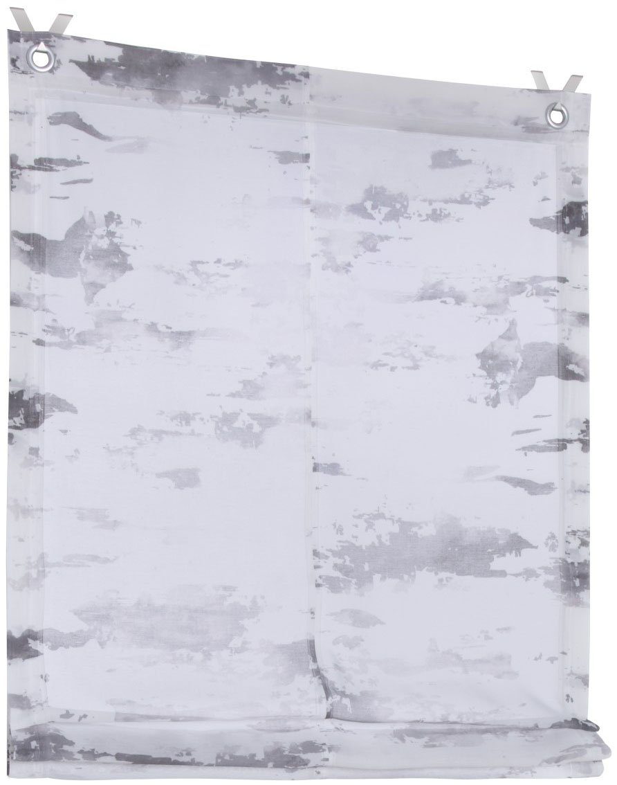 Kutti Romeins rolgordijn Claude wit, halftransparant, gedessineerd, polyester, met raamhaak (1 stuk)