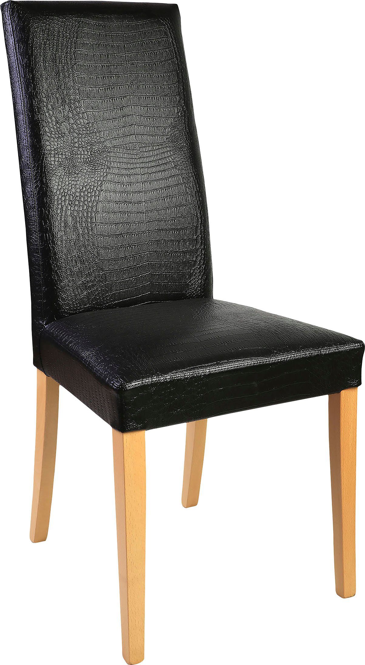 Home affaire Stoel Java Overtrokken met kunstleer met animal-stempeldruk (set, 2 stuks)