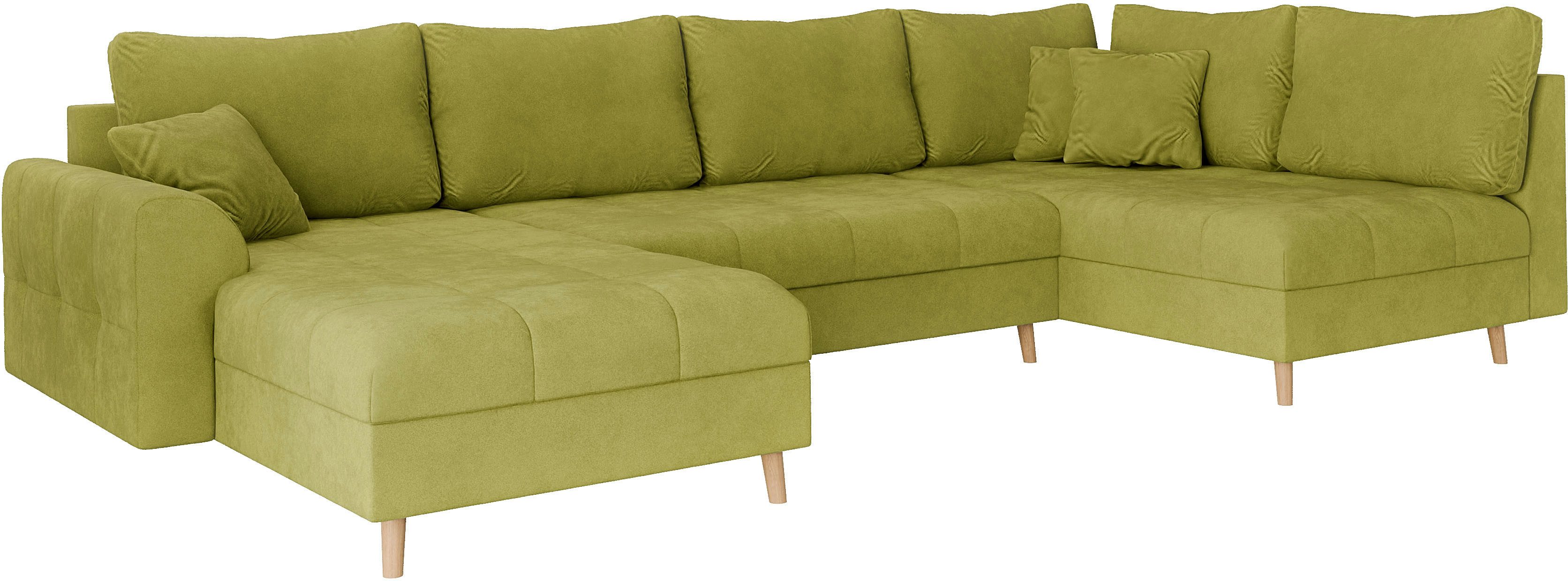 Home affaire Zithoek CHARRE U-vorm met ottomane, afmetingen B/D/H: 310/161/81 cm fijne stiksels, losse rug- en sierkussens, ook in cord en bouclé