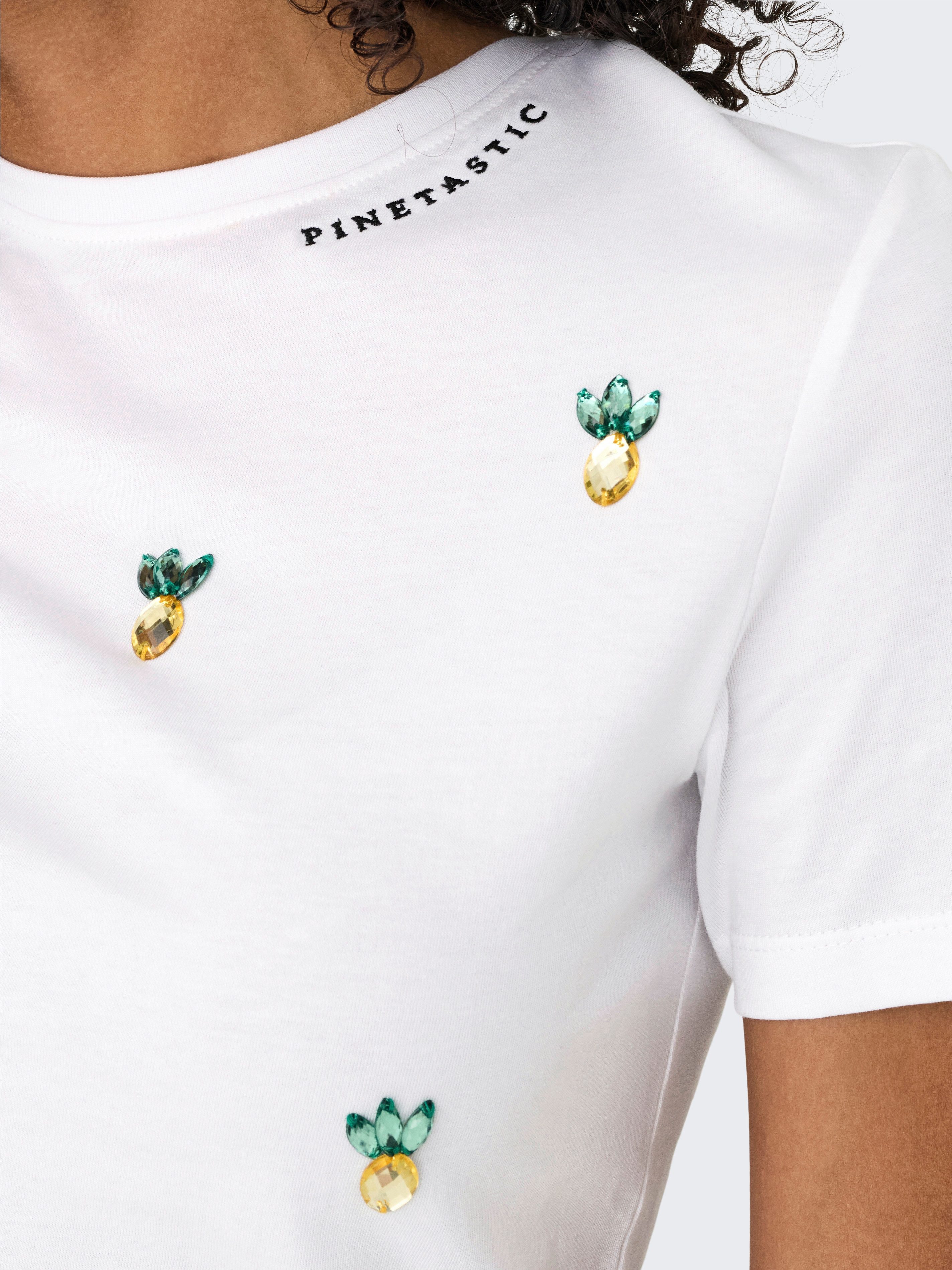 Only Shirt met korte mouwen ONLKITA LIFE REG S/S PINEAPPLE TOP JRS