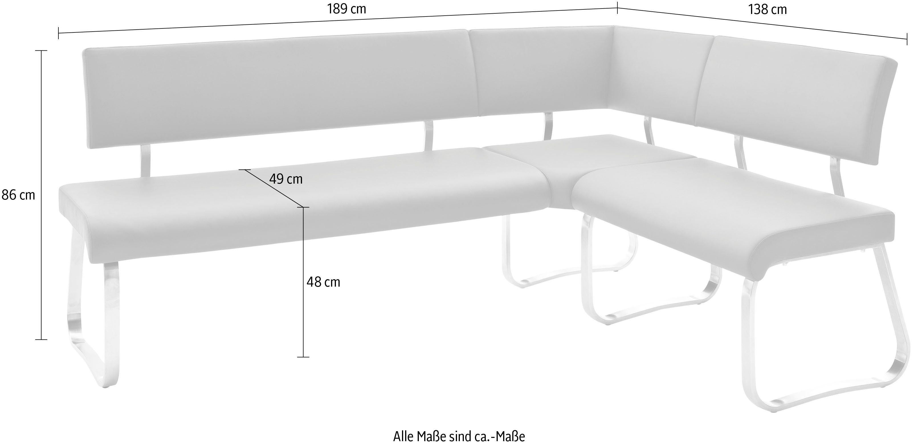 MCA furniture Hoekbank Arco Hoekbank vrij plaatsbaar, breedte 200 cm, belastbaar tot 500 kg