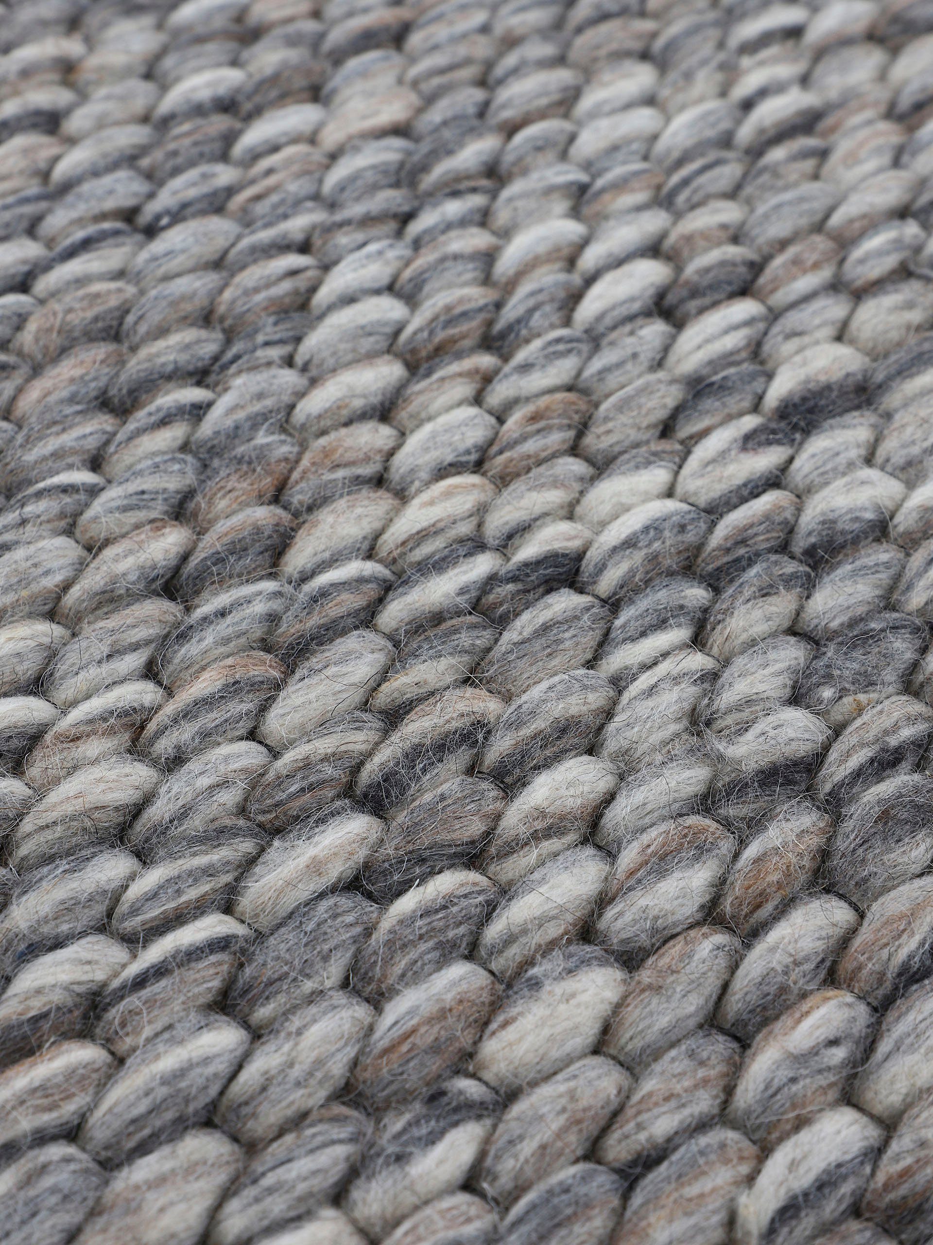 carpetfine Wollen kleed Sina grove structuur, tijdloos design, 100% wol, woonkamer