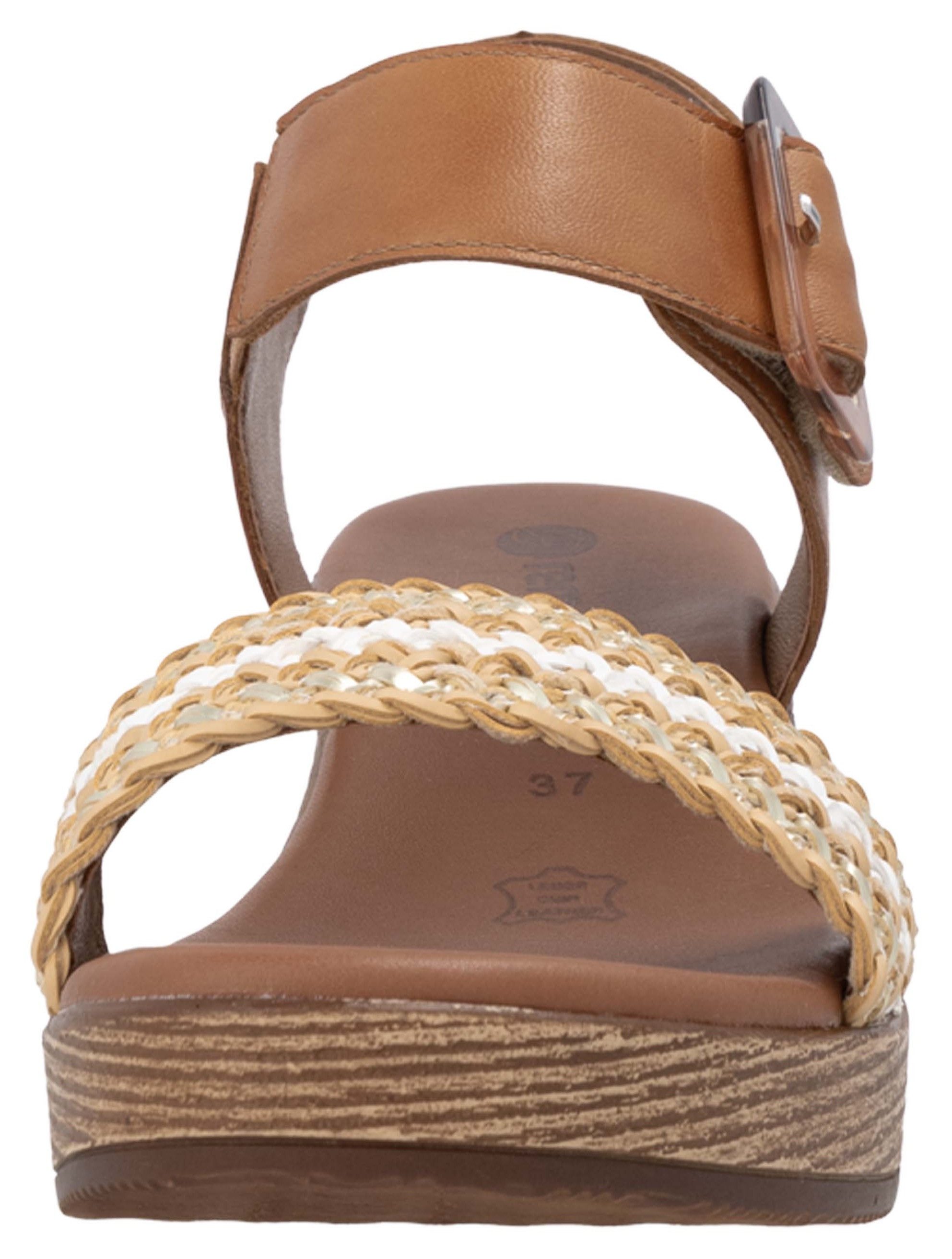 Remonte Sandaaltjes , blockhak, plateau, sandaal, zomerschoen met bandage in jute-look