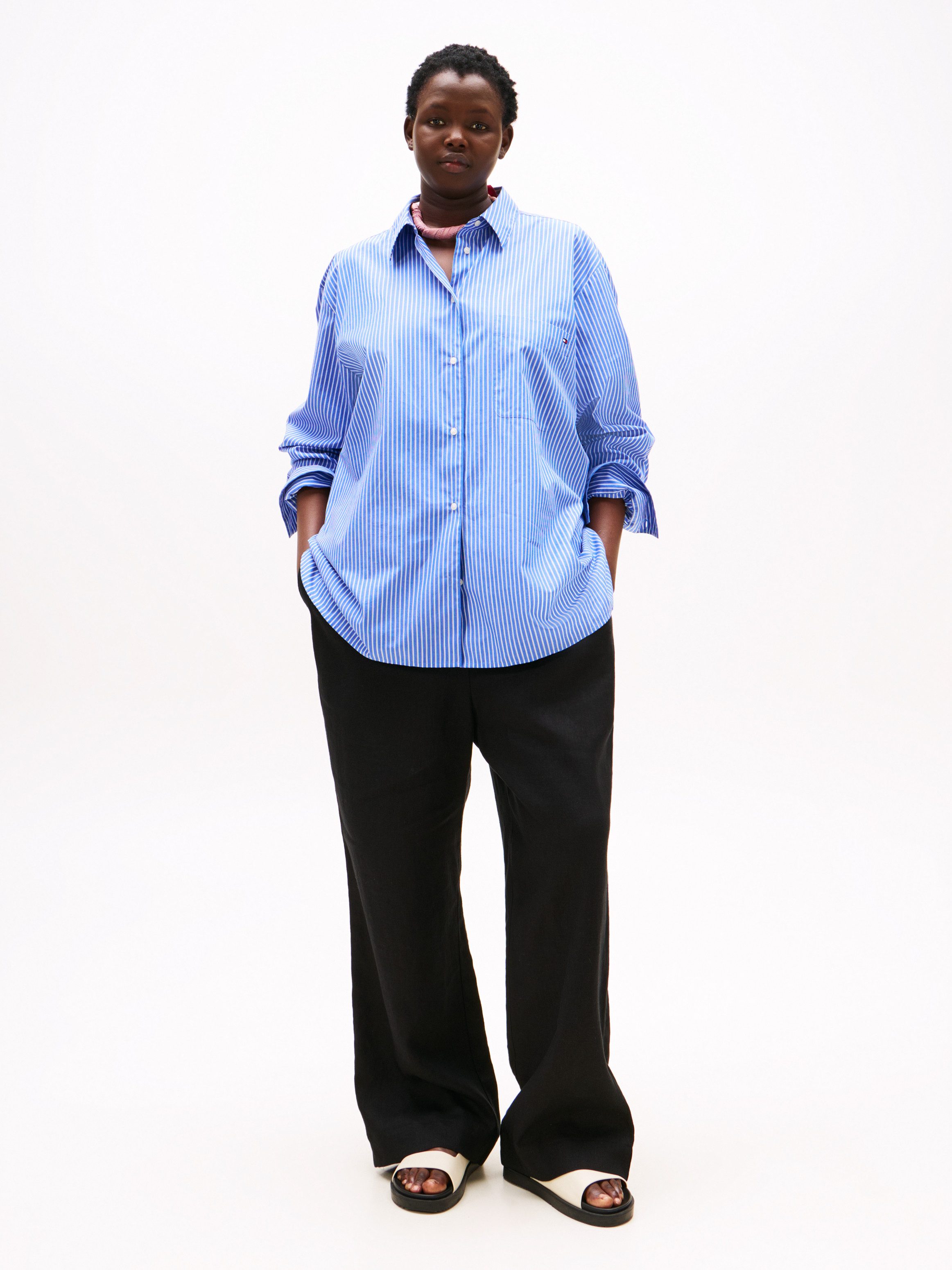 Tommy Hilfiger Curve Linnen broek CRV ESS LINEN TAILORED STRT PANT