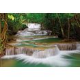 papermoon fotobehang deep forest waterfall multicolor