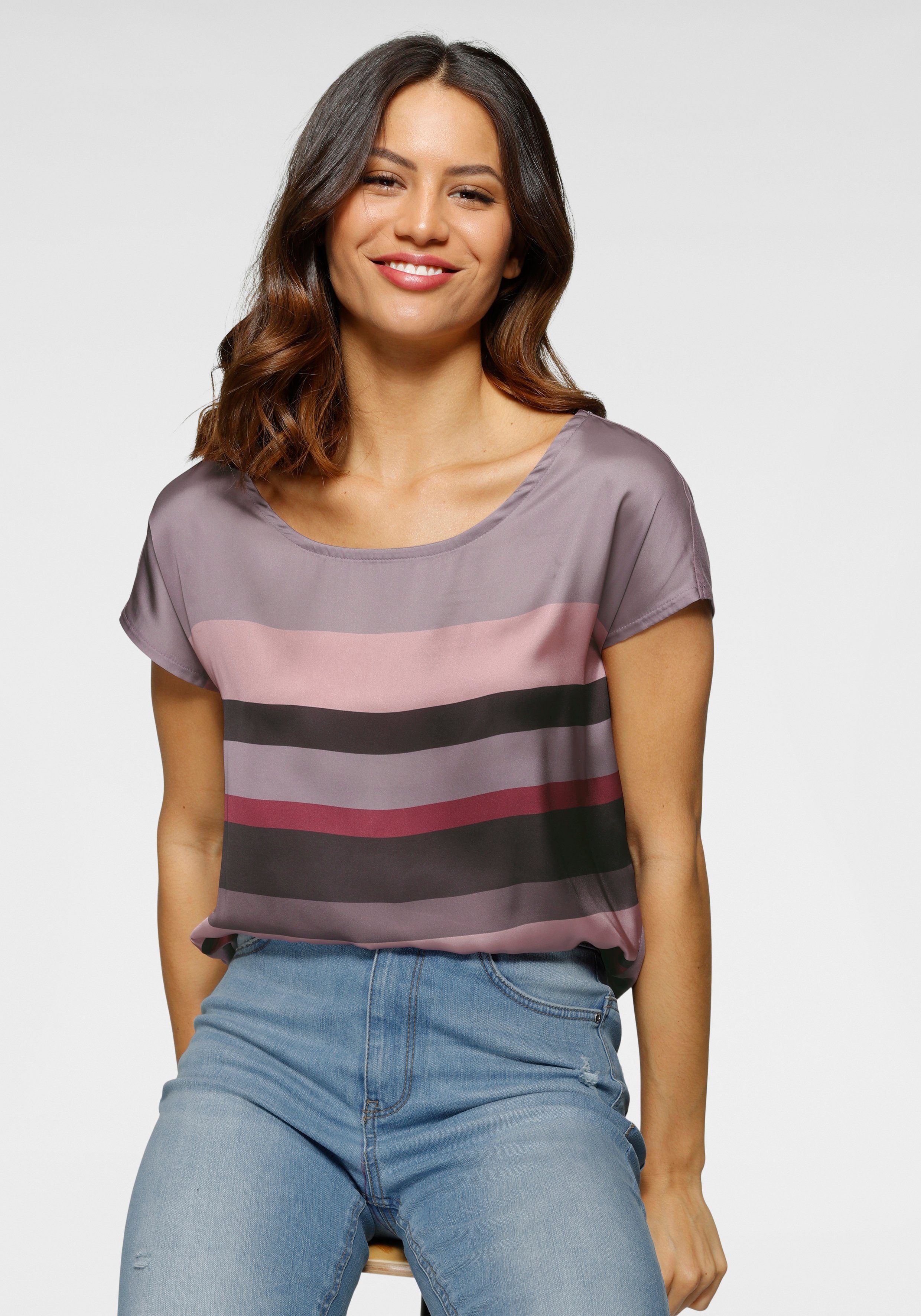 Laura Scott Shirtblouse in modieus streepdesign